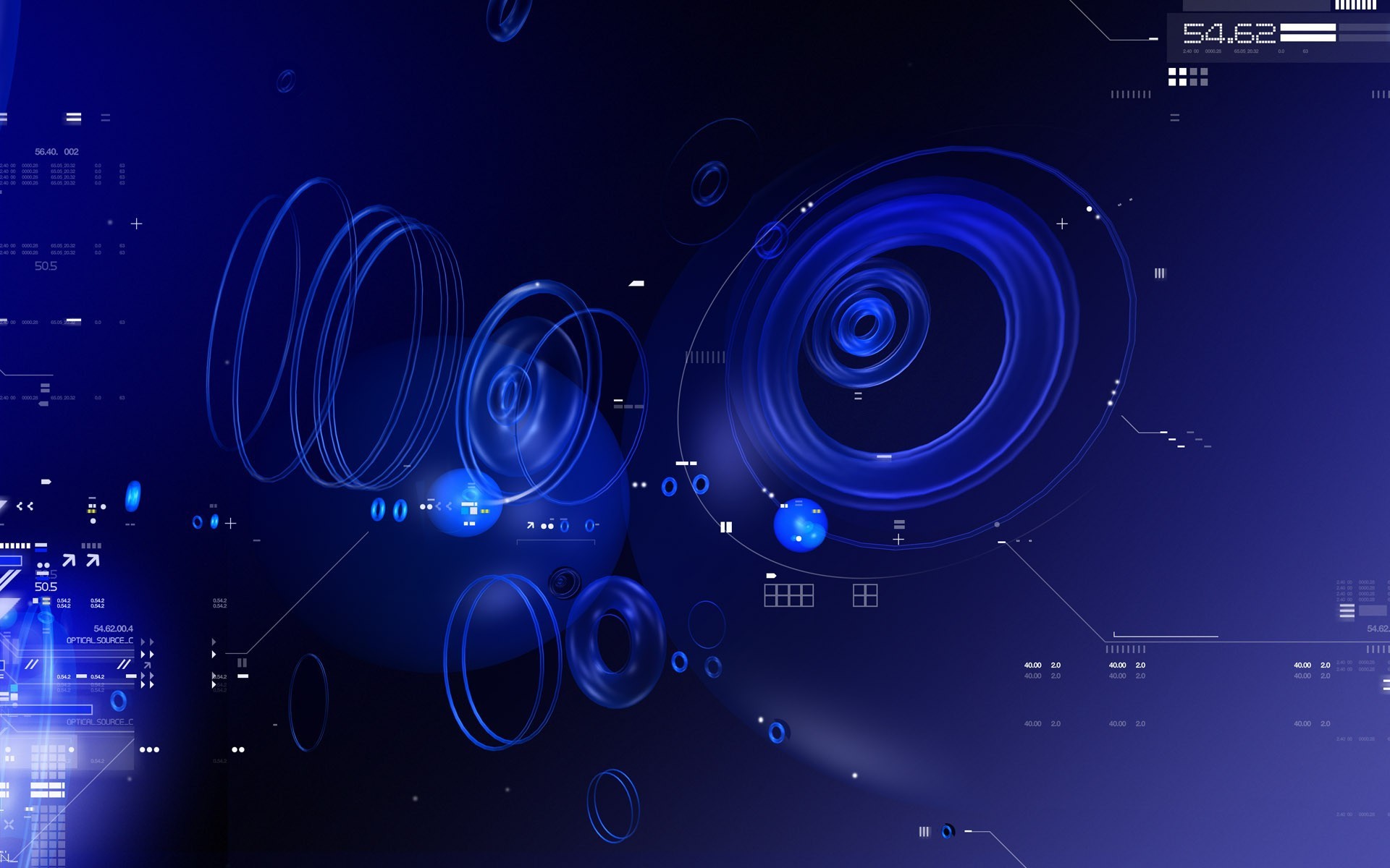 Cerchi, Interfaccia, Blu, 16:10 Full HD, sfondo widescreen