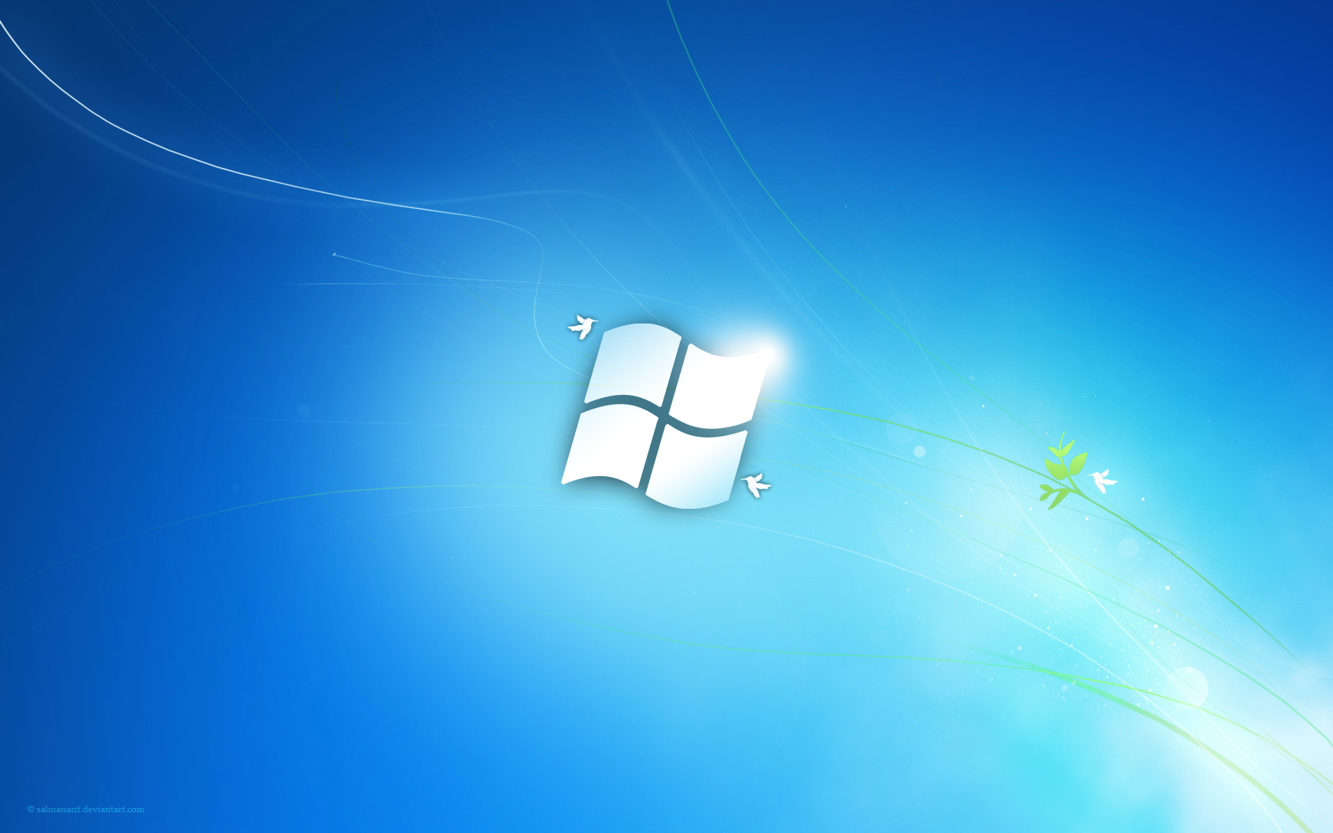 Windows 7, Logo Windows, Sfondo azzurro, 1920x1200, wallpaper desktop