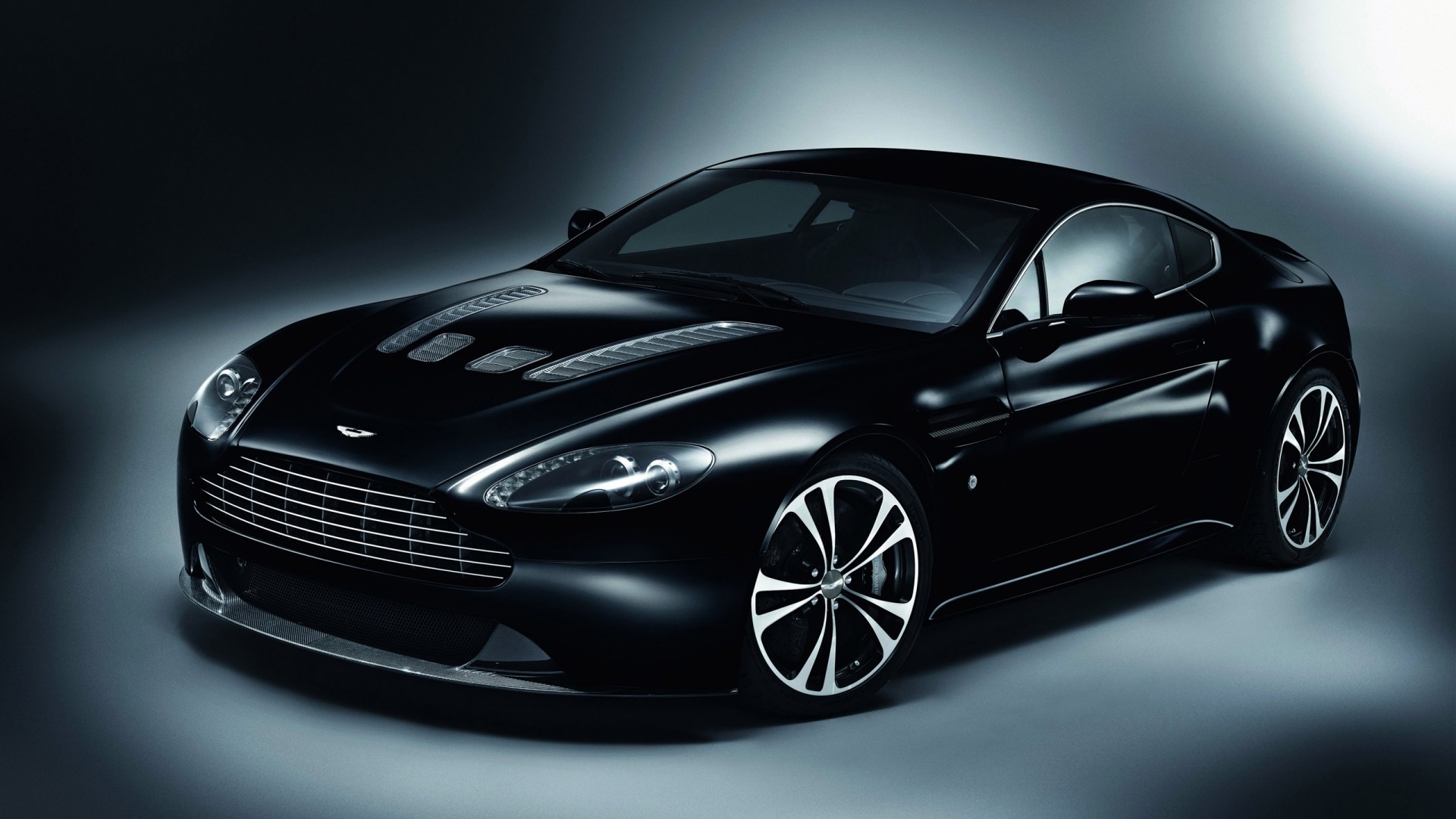 Aston Martin V12 Vantage Carbon Black, Nero, Studio, Full HD, sfondo desktop