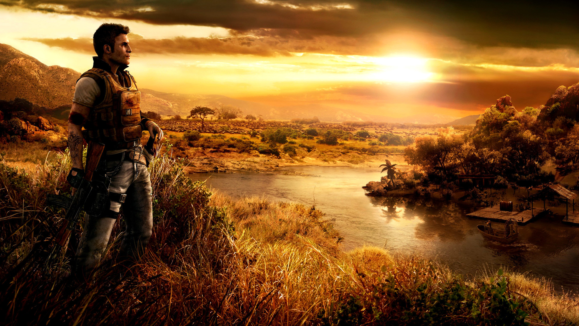 Far Cry 2, Africa, Tramonto, Savana, Full HD, sfondo per portatile