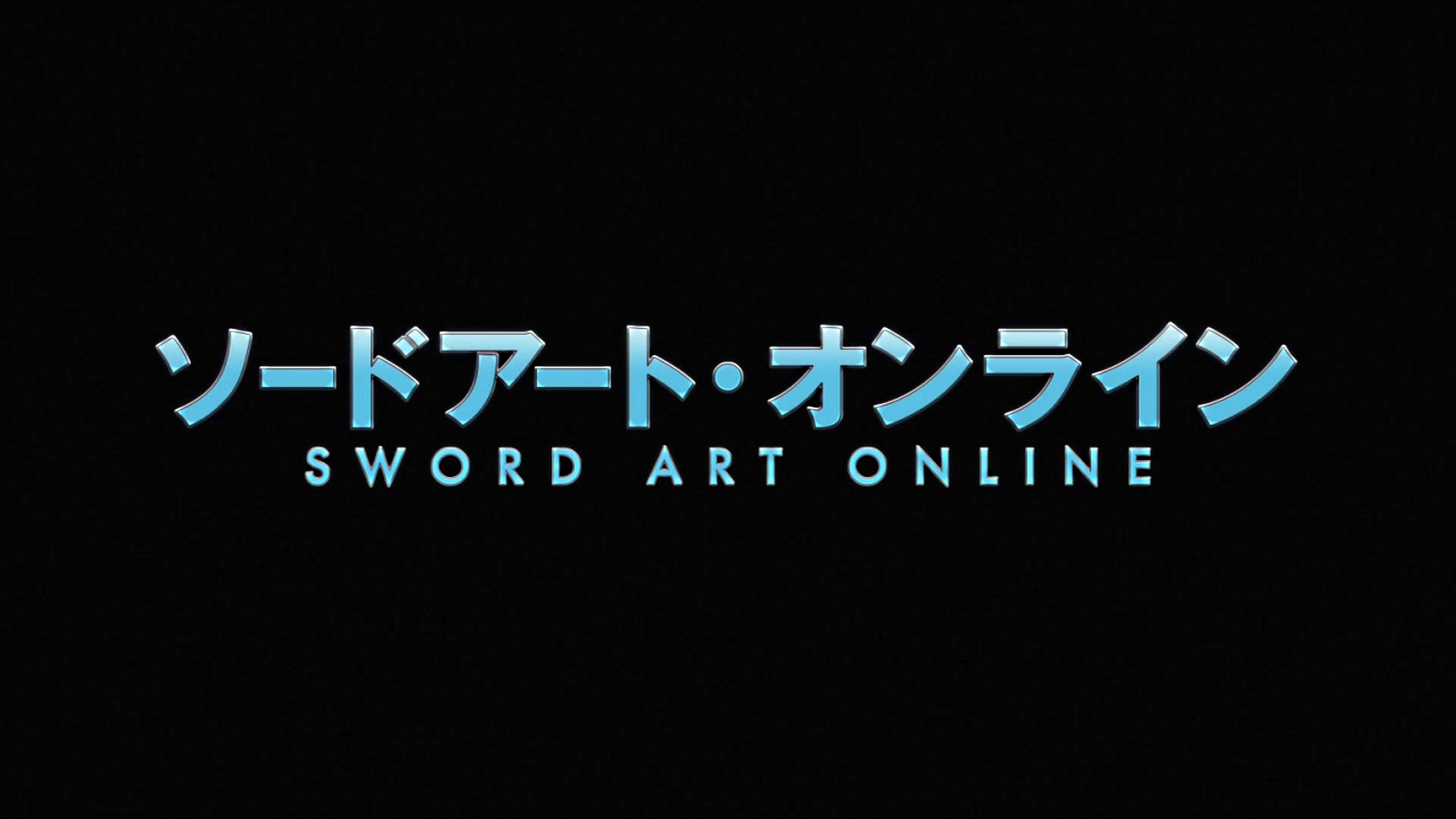 Sword Art Online, Logo, Sfondo nero, 2K, wallpaper per PC