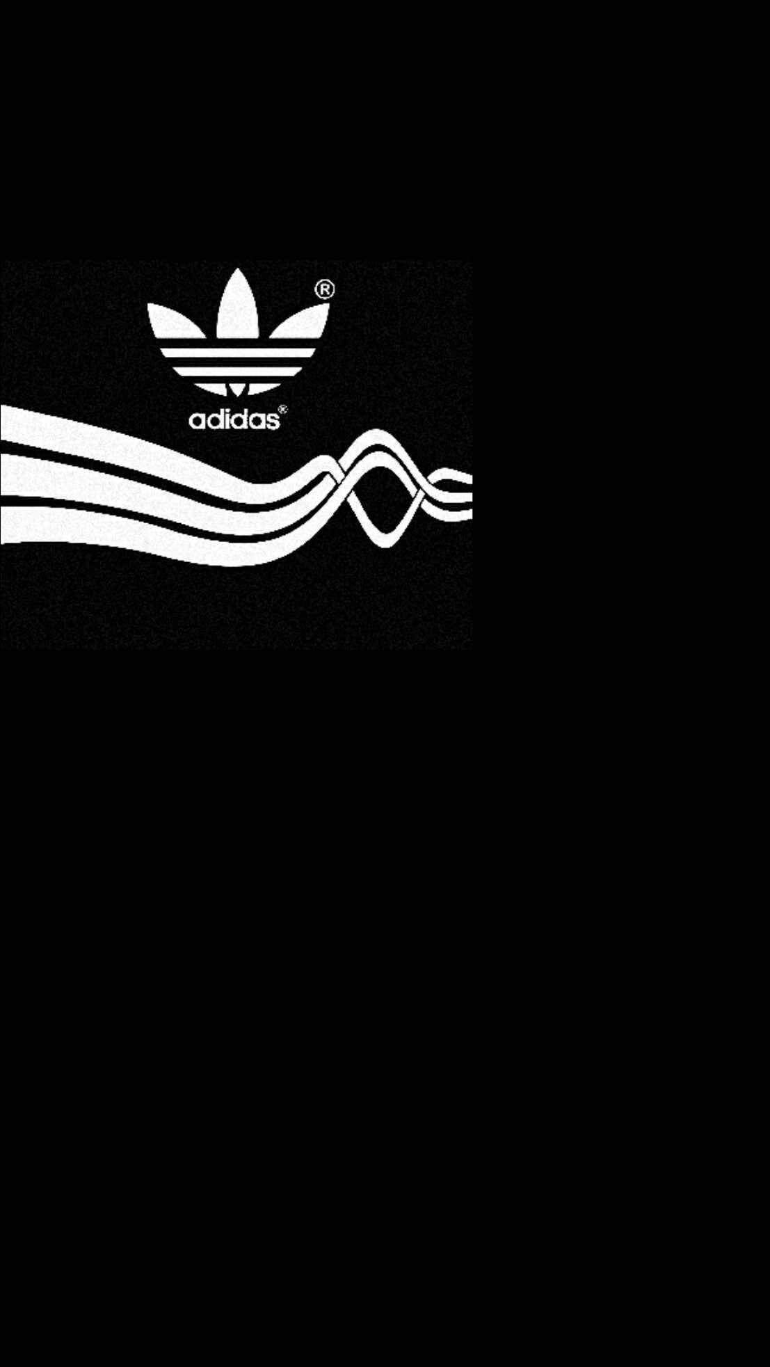 Adidas, Logo trifoglio, Onde, Nero, Full HD, schermata di blocco del cellulare