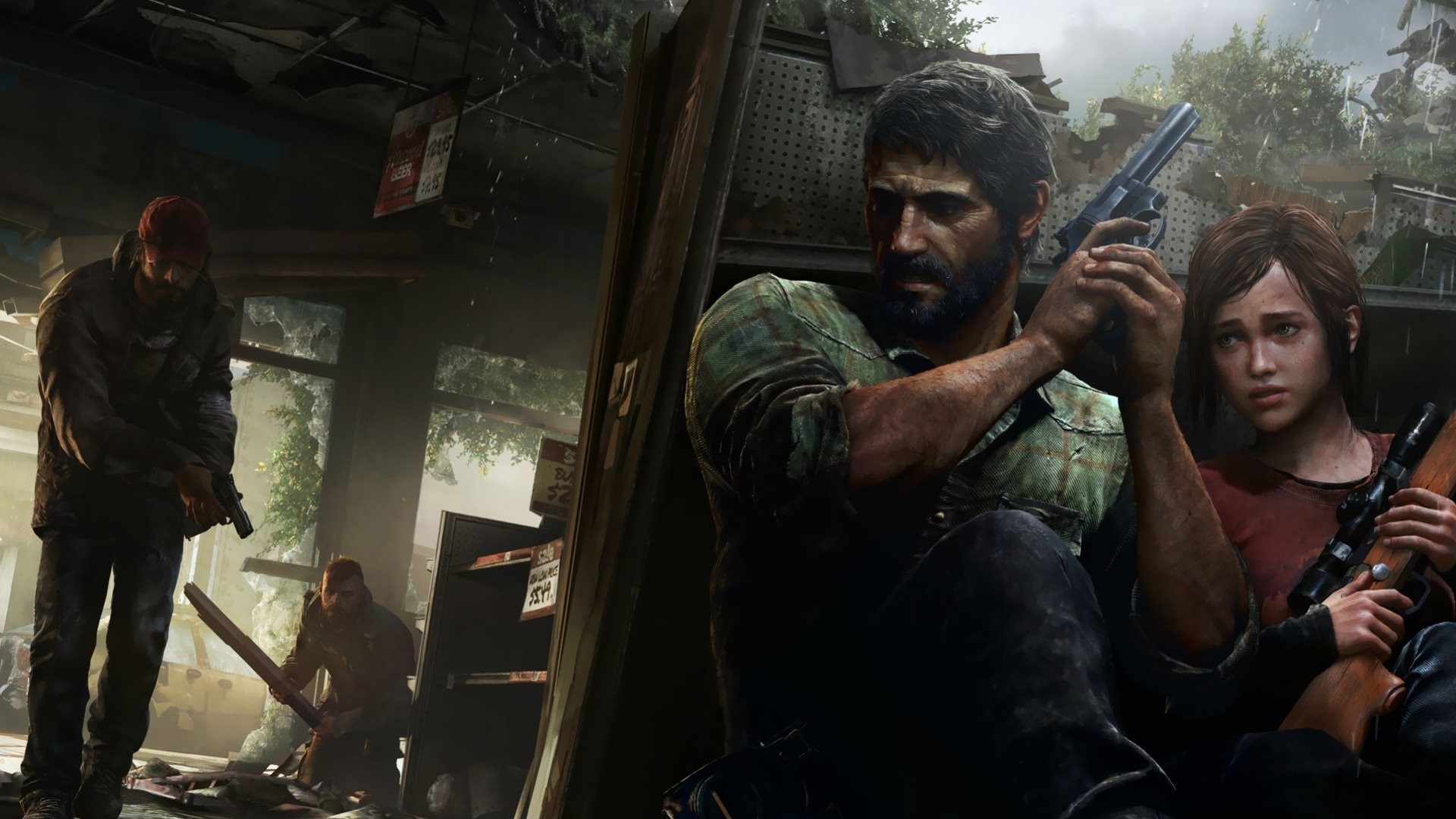 The Last of Us, Joel, Ellie, Pistola, Infetti, Full HD, sfondo per portatile