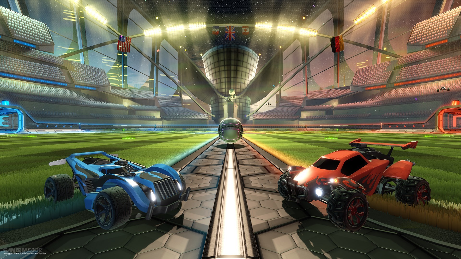 Rocket League, Auto, Stadio, Prato, Full HD, sfondo per portatile