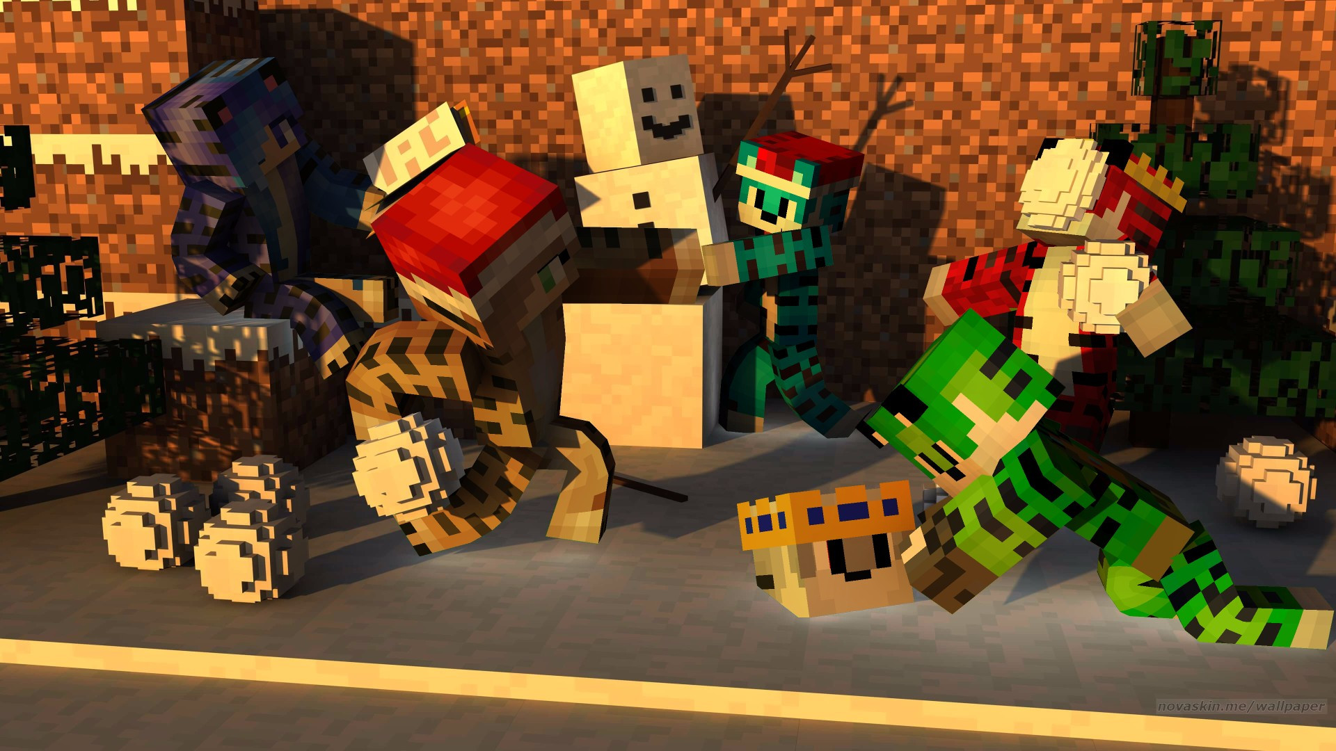 Minecraft, Skin, Gruppo, Ocelot, Full HD 1080p, sfondo desktop