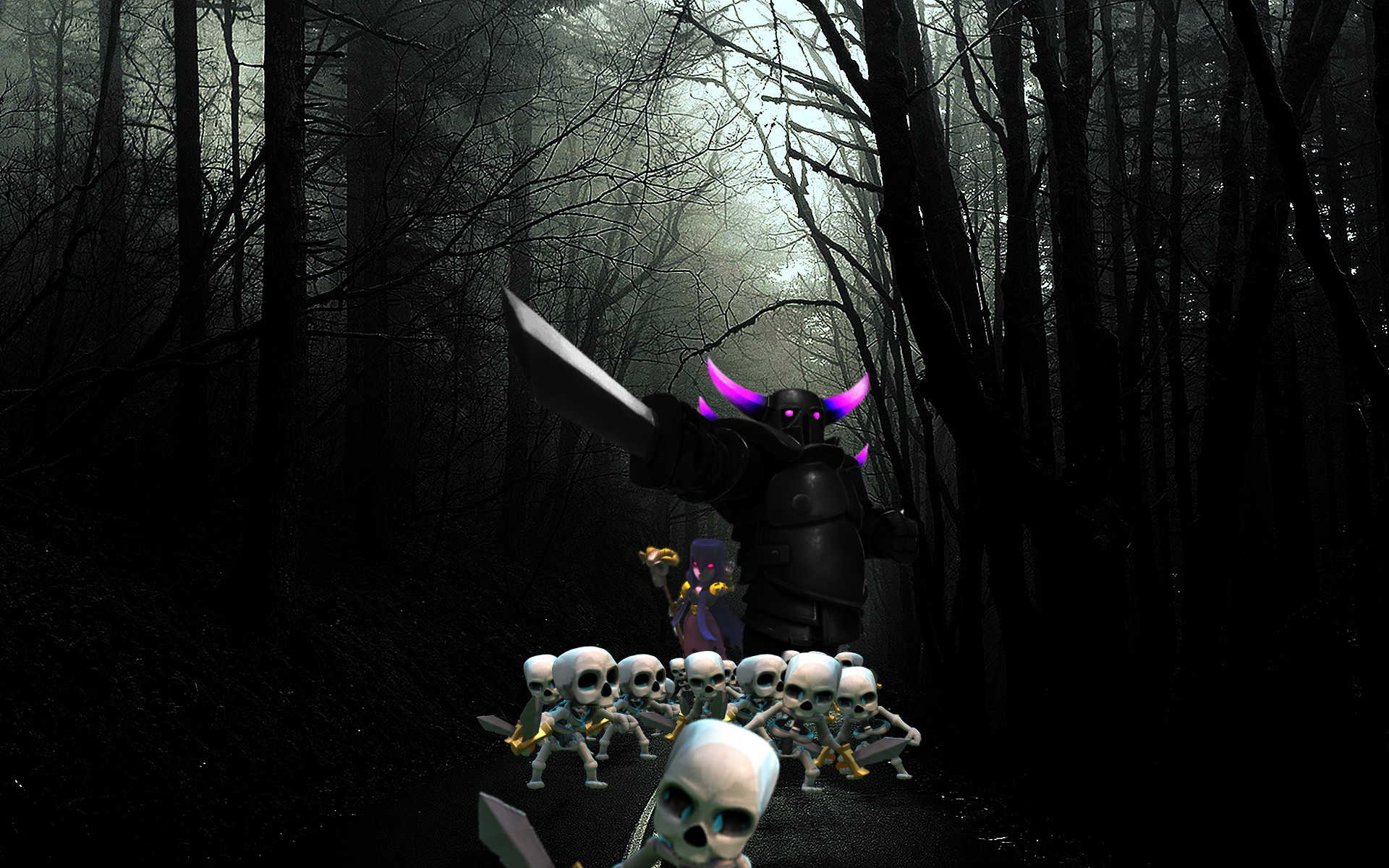 P.E.K.K.A, Scheletri, Clash of Clans, Bosco scuro, 1920x1200, sfondo MacBook Pro