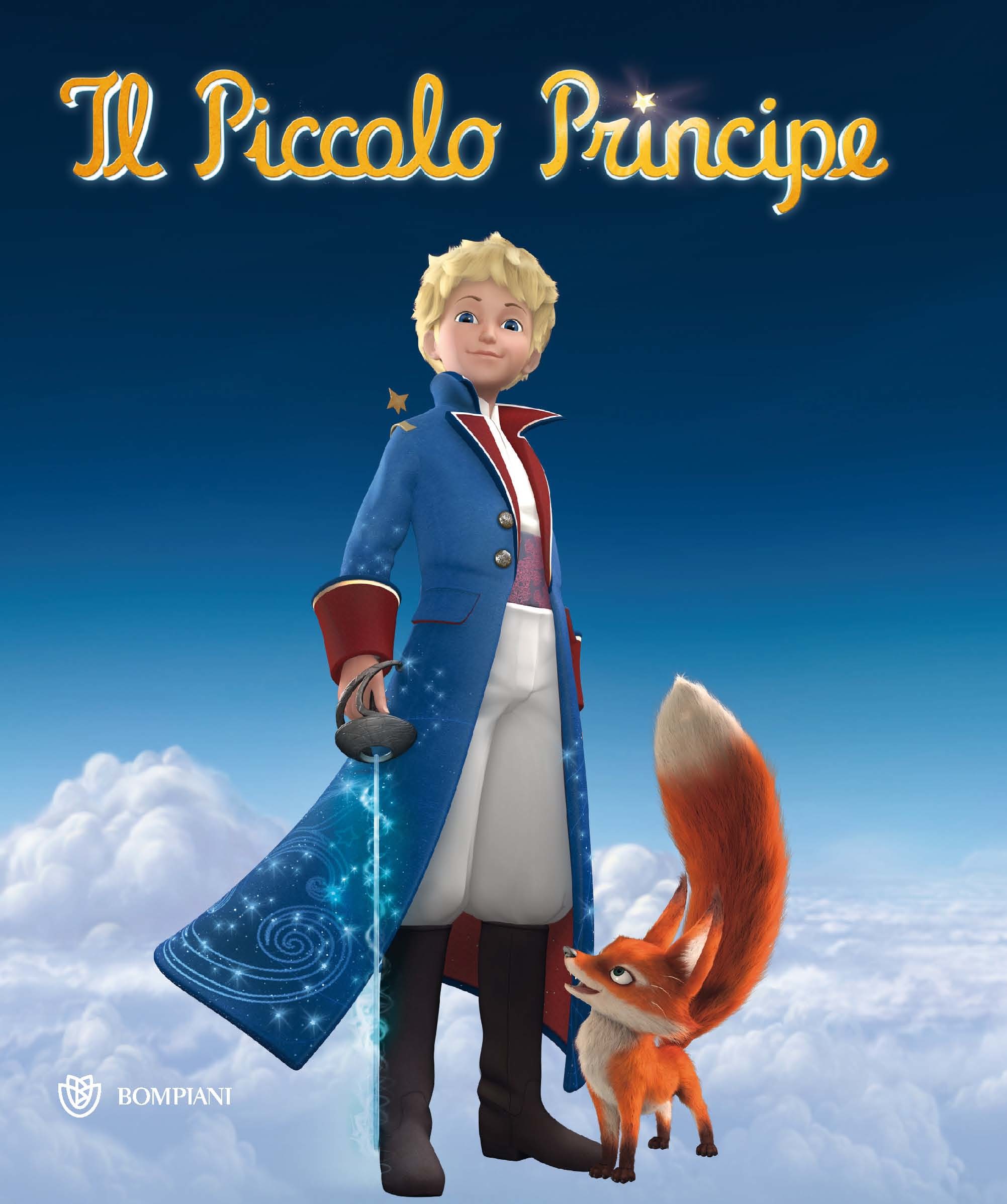 Il Piccolo Principe, Volpe, Mantello blu, Nuvole, Animazione 3D, sfondo QHD+ per tablet