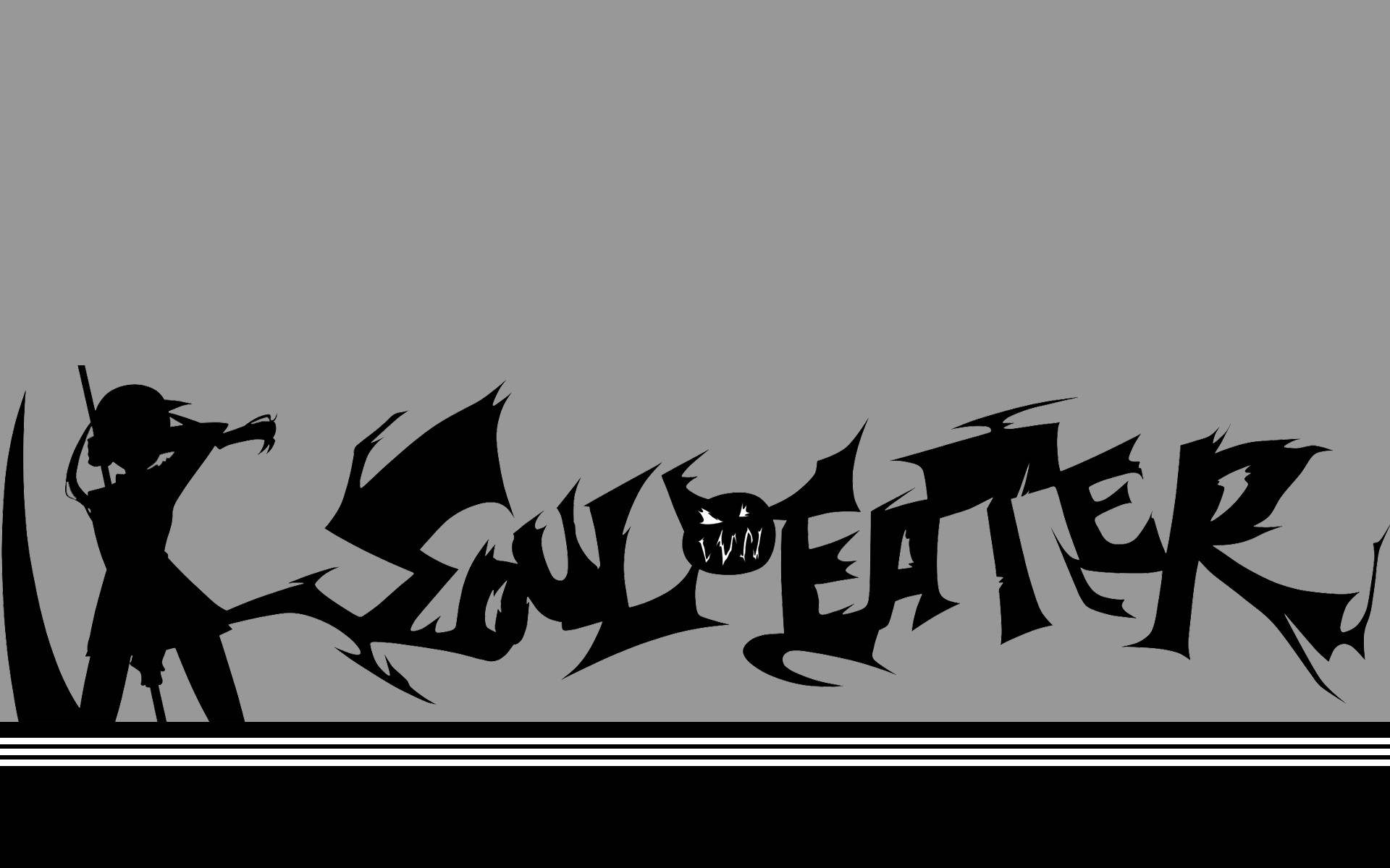 Soul Eater, Logo, Silhouette, Grigio, 16:10 Full HD, sfondo widescreen
