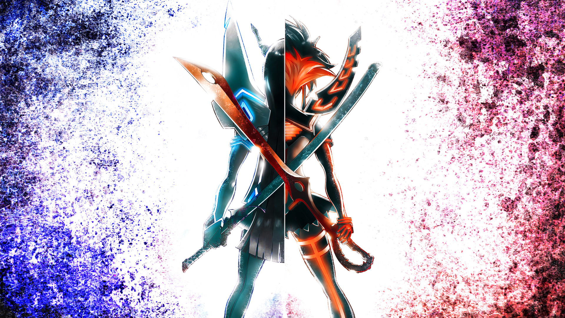 Ryuko Matoi, Satsuki Kiryuin, Kill la Kill, Forbice-spada, Bakuzan, Viola, sfondo desktop 1080p