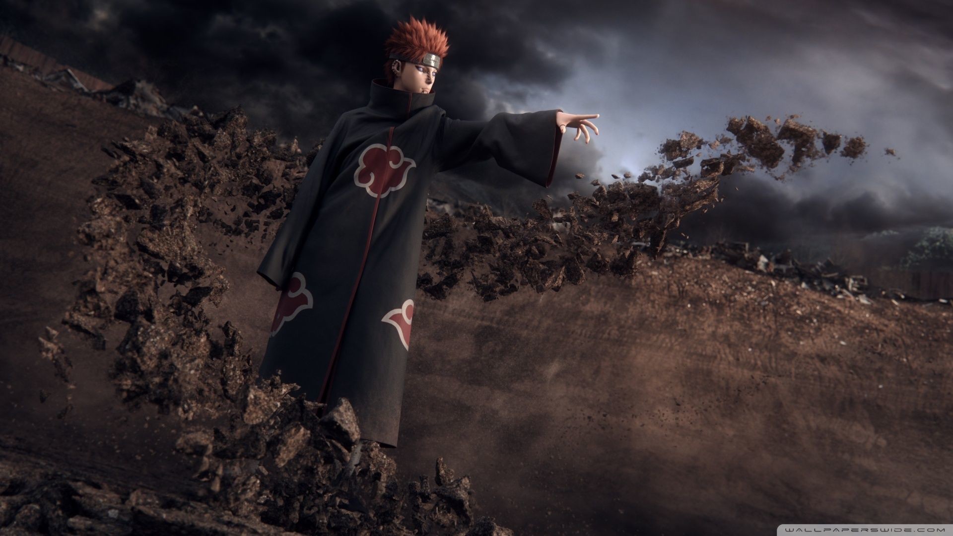 Pain, Akatsuki, Naruto Shippuden, Distruzione, 1920x1080, wallpaper desktop