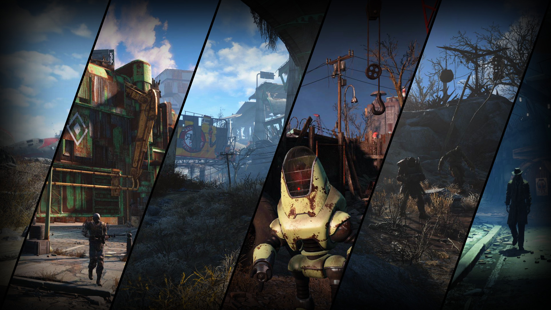 Fallout 4, Protectron, Collage, Commonwealth, 1920x1080, immagine di sfondo