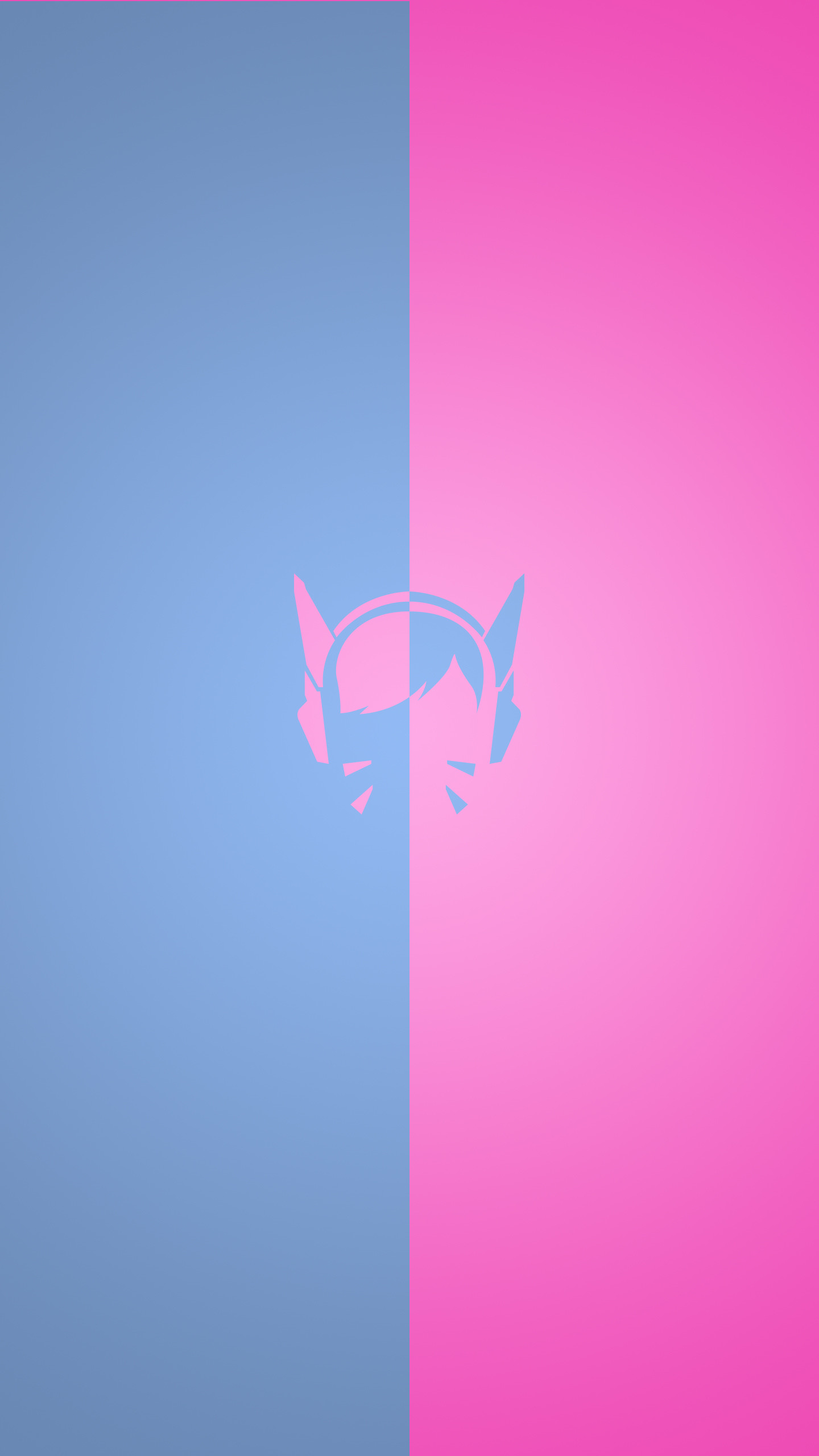 D.Va, Overwatch, Minimalista, Blu e rosa, QHD+, schermata di blocco del cellulare