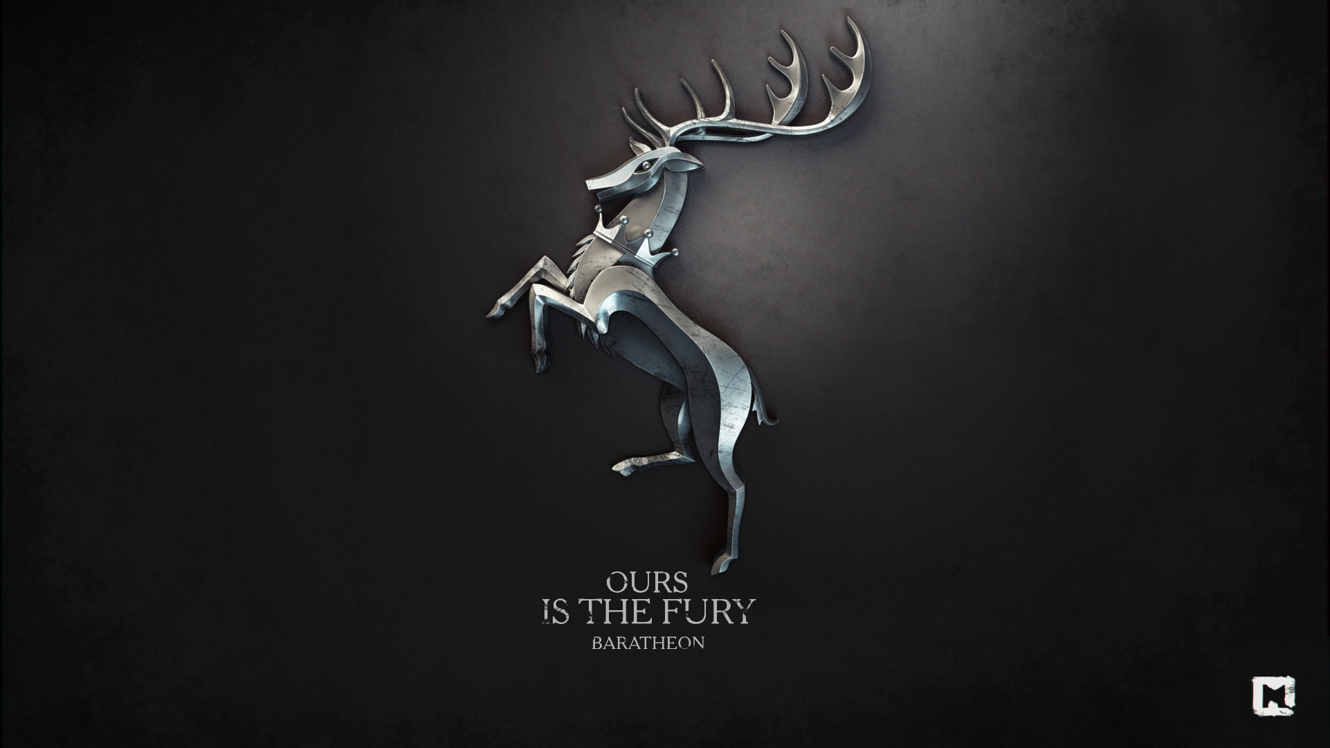 Il Trono di Spade, Casa Baratheon, Cervo, Ours is the Fury, Sfondo nero, wallpaper per portatile