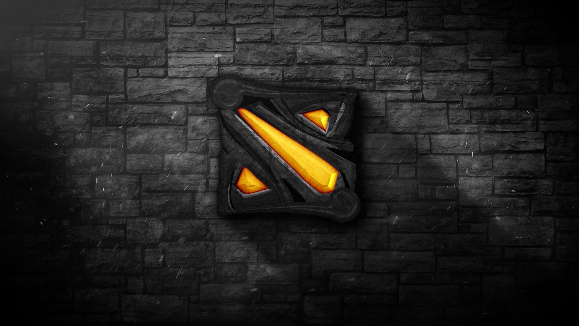 Dota 2, Logo, Muro di mattoni, 1920x1080, sfondo per PC