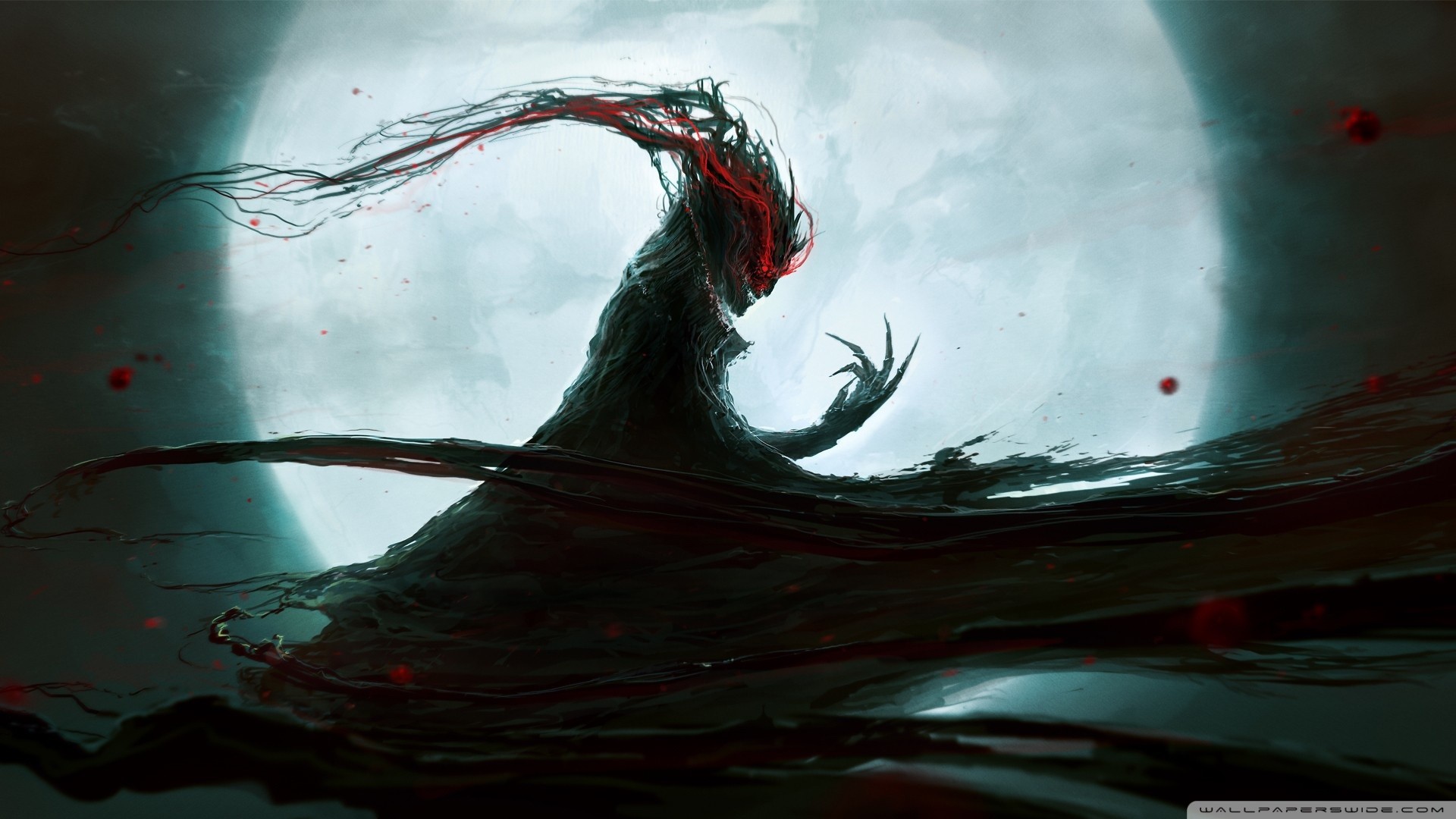 Ninja, Luna, Fantasy, Arte digitale, Full HD, sfondo Windows 11