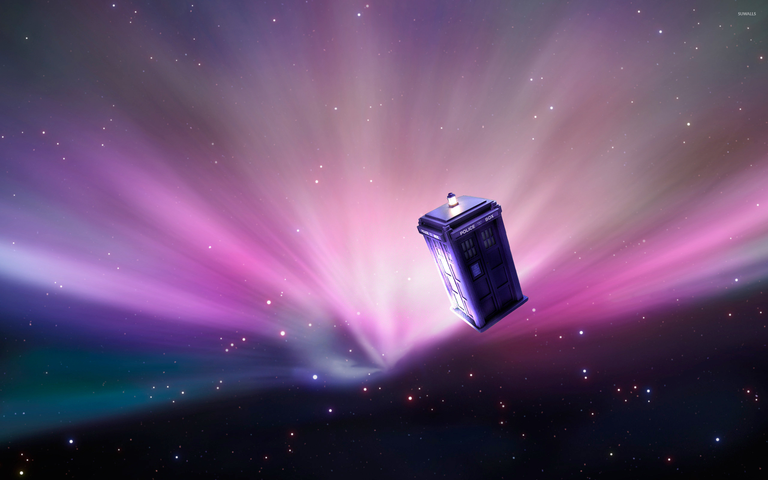 TARDIS, Doctor Who, Aurora, Spazio, Rosa, 2K, sfondo desktop