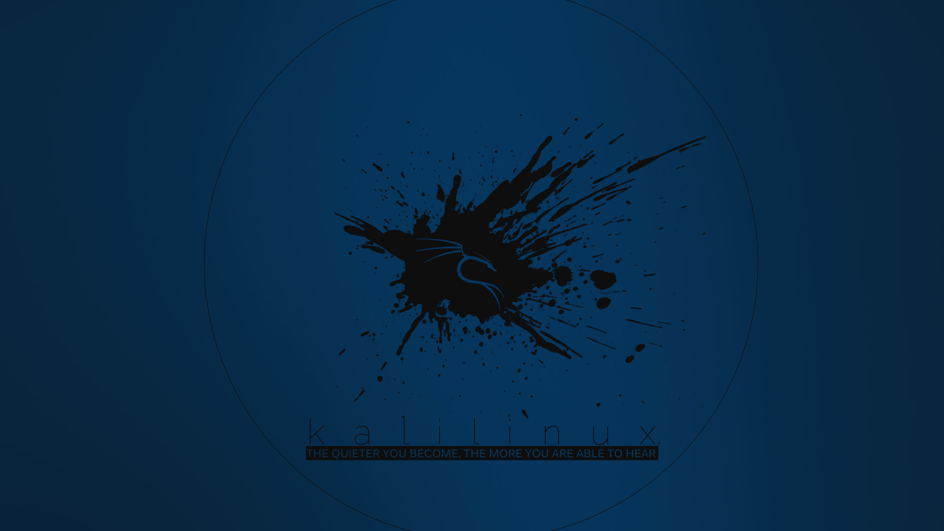 Kali Linux, Schizzo d'inchiostro, Sfondo blu, Full HD, wallpaper per PC
