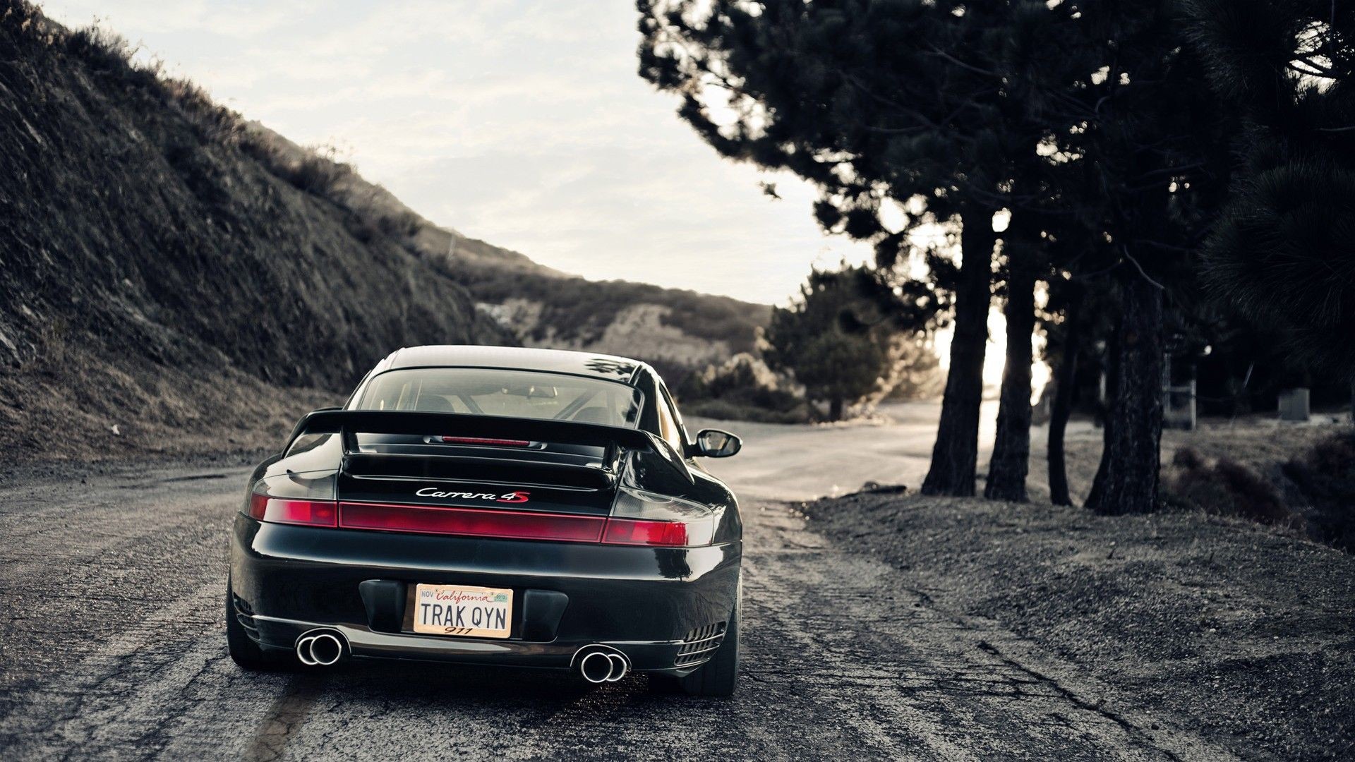 Porsche 911 Carrera 4S (996), Auto sportiva, Strada sterrata, Alberi, sfondo desktop Full HD
