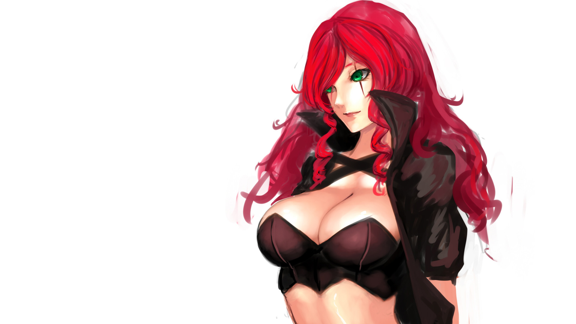 Katarina, League of Legends, Anime, Sfondo bianco, Full HD, wallpaper per PC
