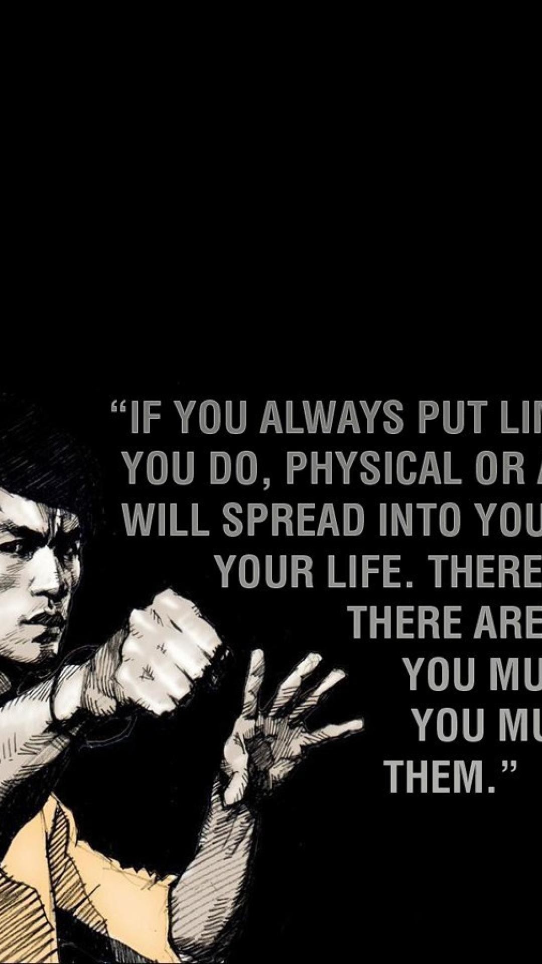 Bruce Lee, Citazione, Sfondo nero, 1080x1920, schermata di blocco iPhone
