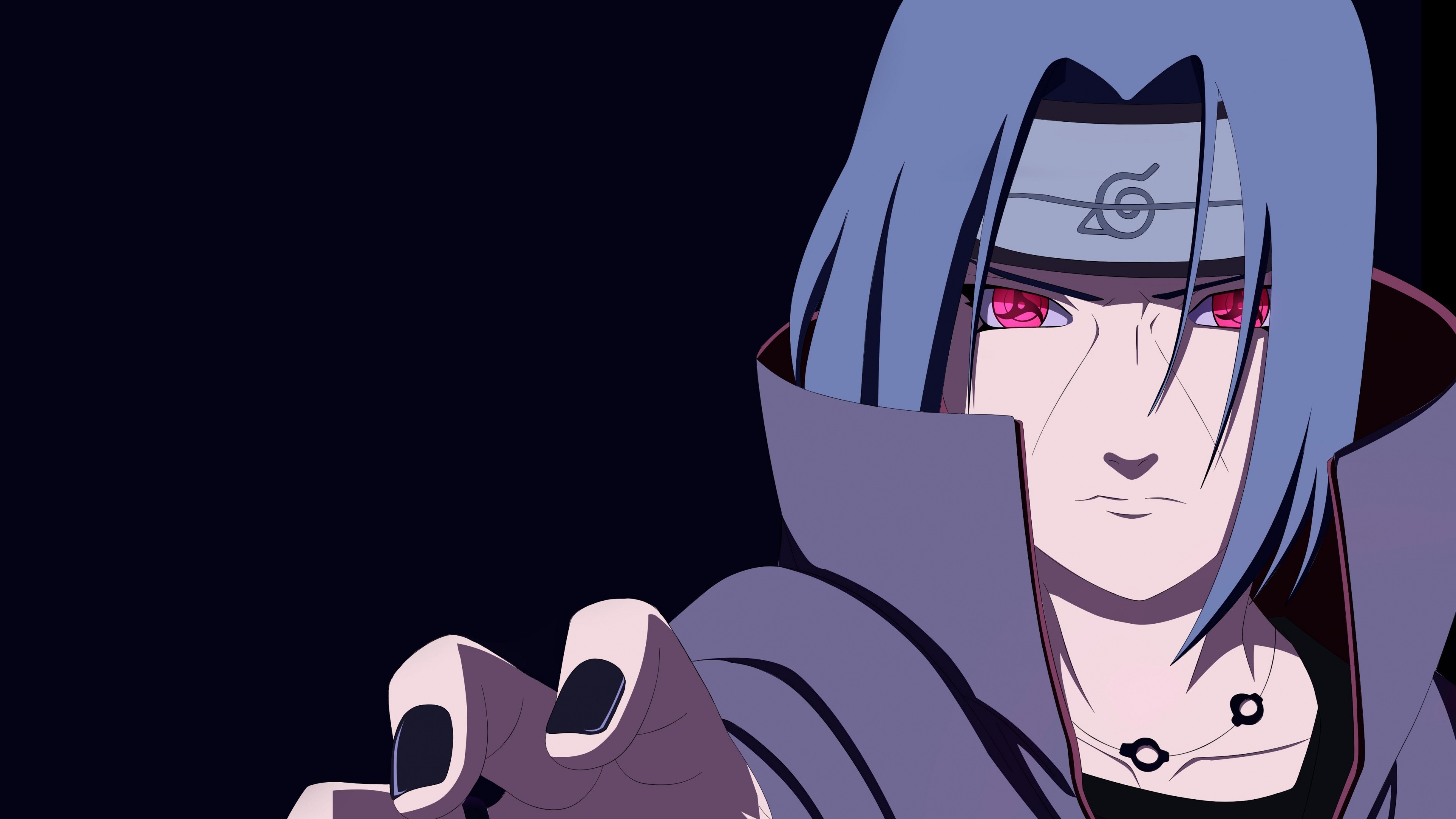 Itachi Uchiha, Naruto, Sharingan, Coprifronte, 4K, sfondo desktop