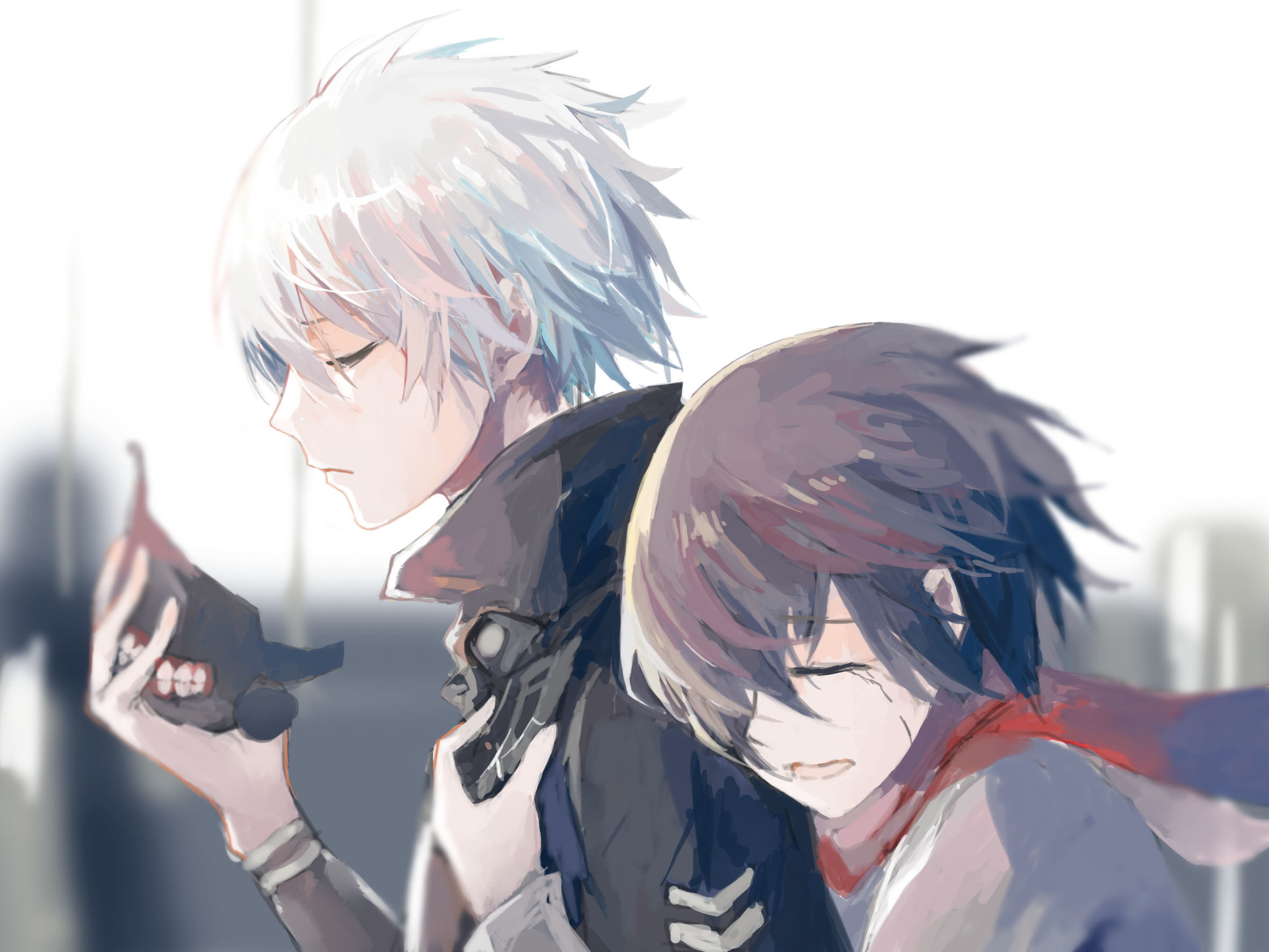 Ken Kaneki, Tokyo Ghoul, Prima e dopo, Anime, Full HD, sfondo per iPad e tablet