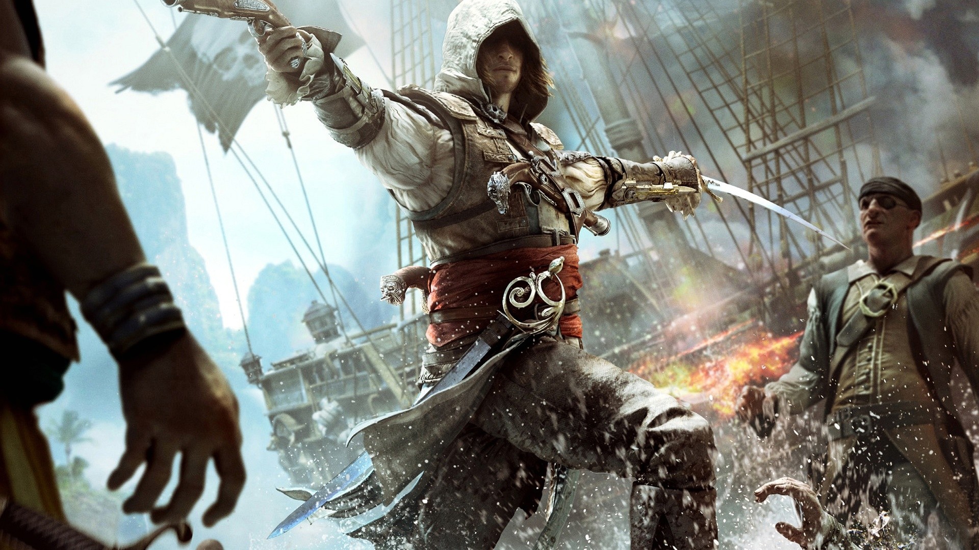 Edward Kenway, Assassin's Creed IV: Black Flag, Pirati, Nave, Full HD 1080p, sfondo desktop