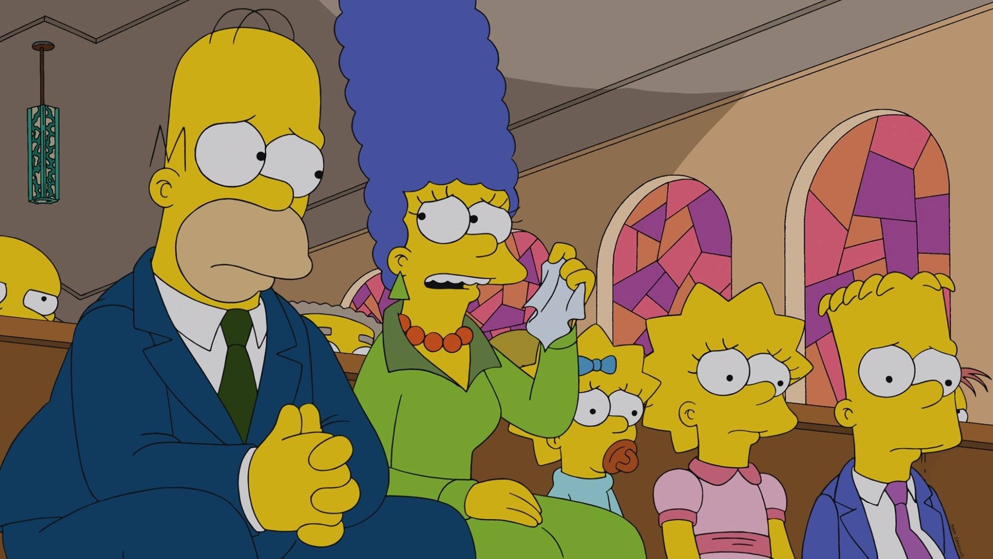 Homer Simpson, Marge Simpson, Lisa Simpson, Bart Simpson, I Simpson, Chiesa, sfondo desktop