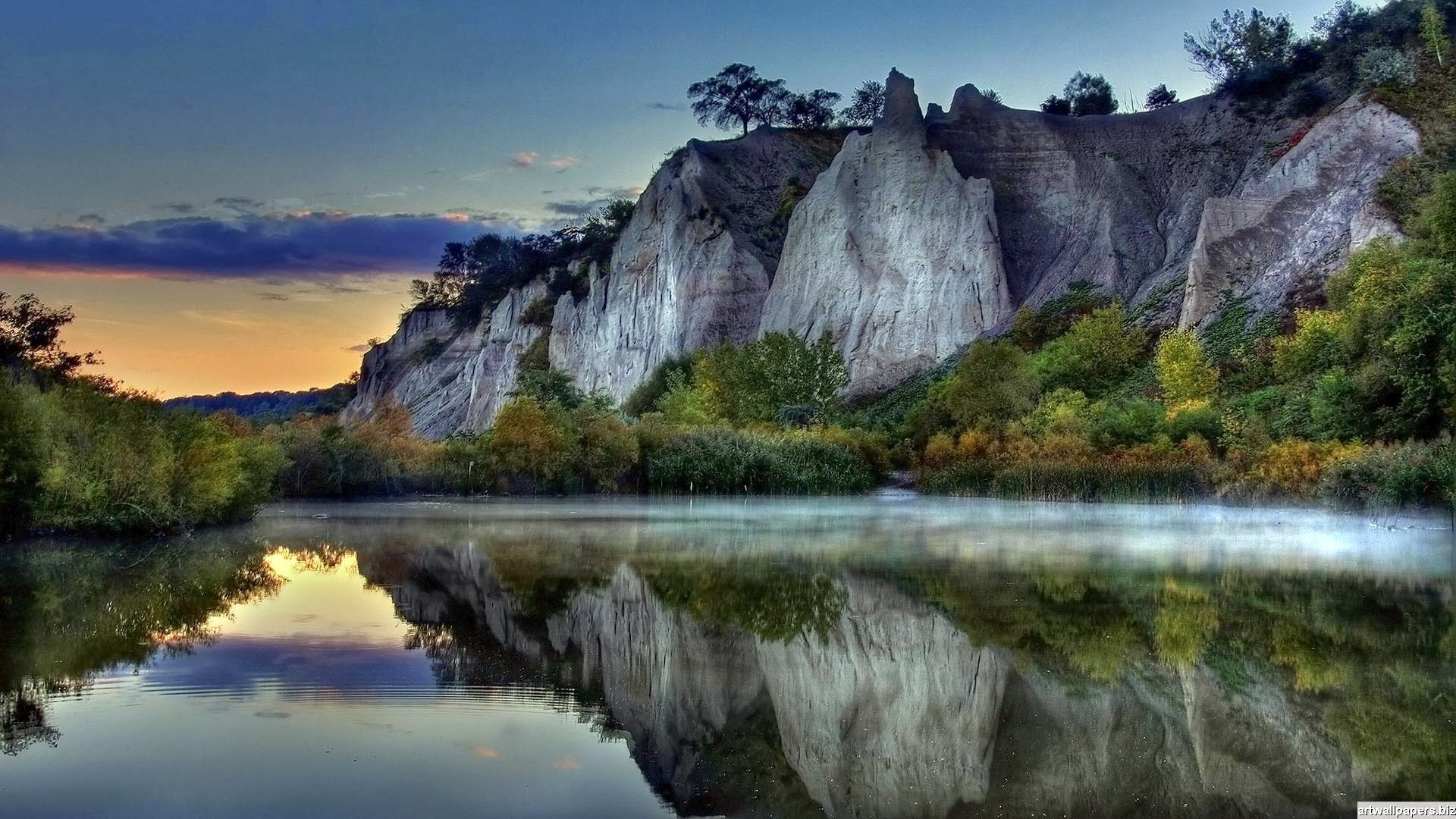 Scarborough Bluffs, Canada, Scogliere, Lago, Riflesso, Full HD, wallpaper per portatile