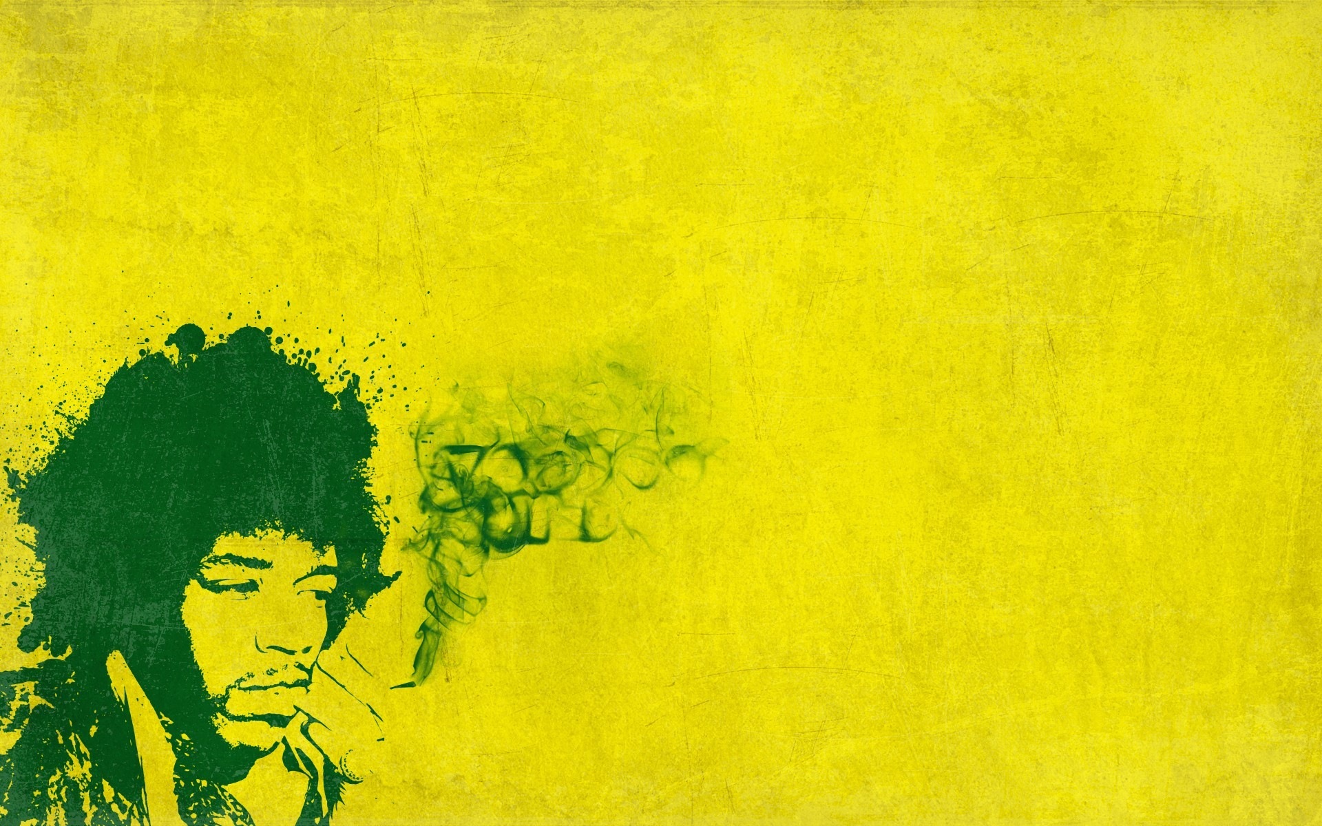 Jimi Hendrix, Silhouette, Fumo, Giallo, 1920x1200, sfondo MacBook Pro