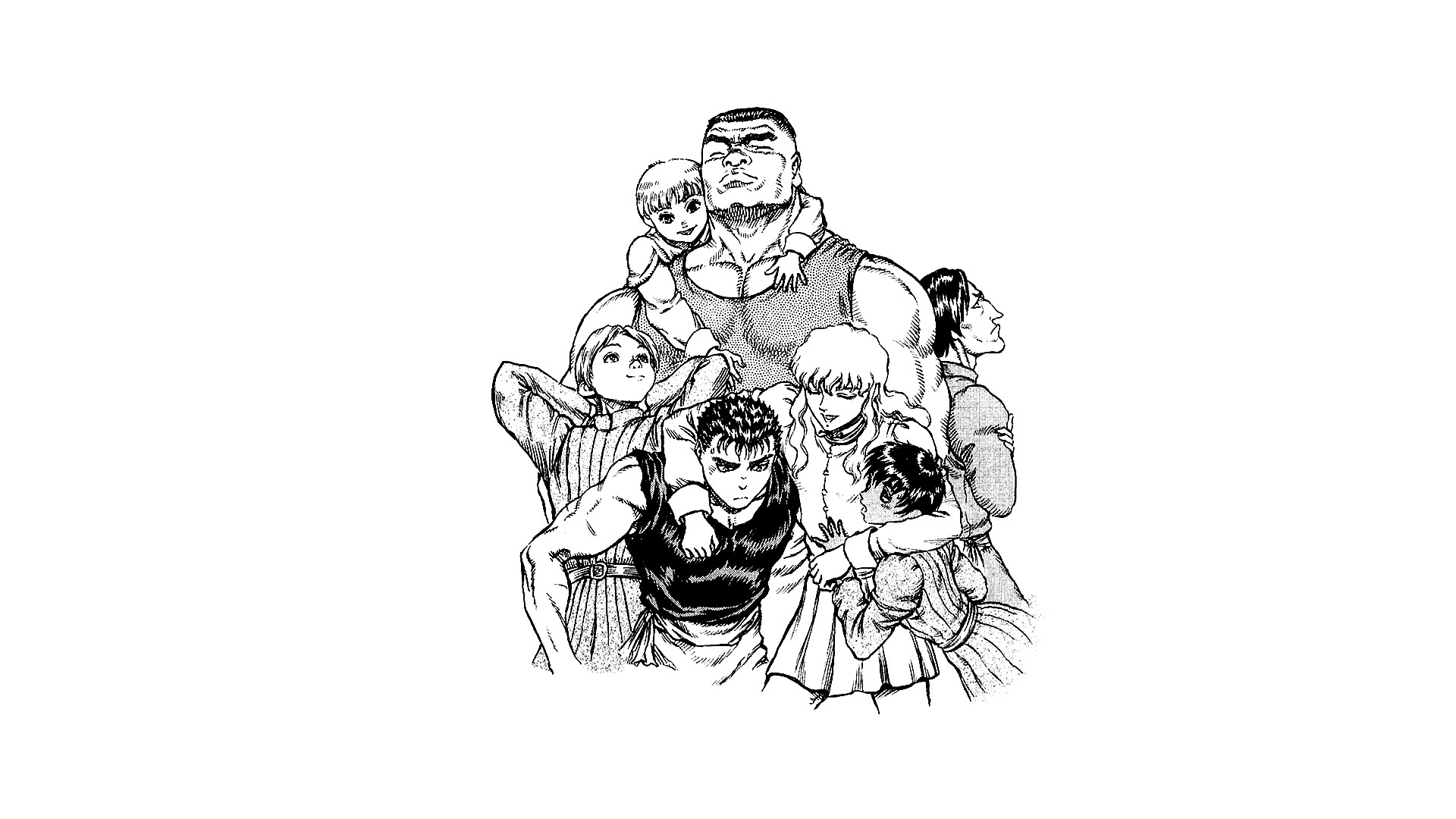 Banda del Falco, Gatsu, Berserk, Manga, Disegno a china, 16:9 Full HD, sfondo widescreen