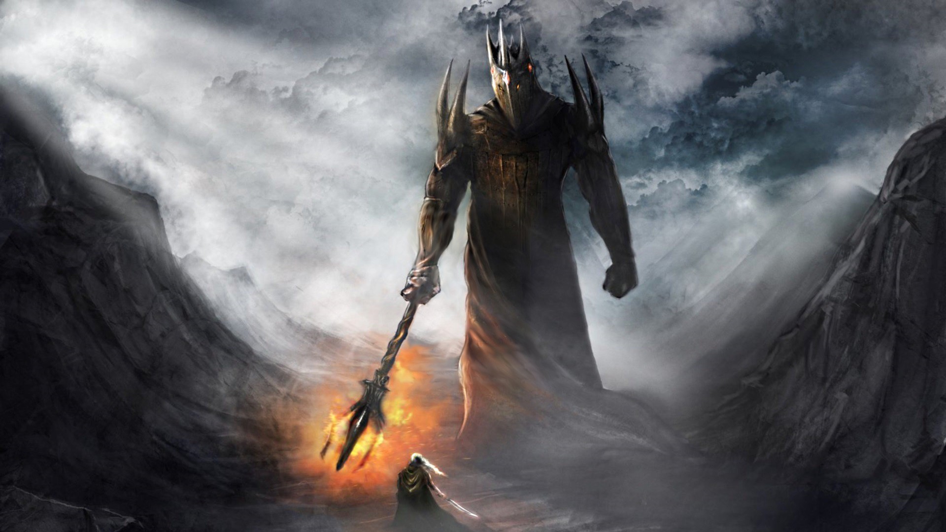 Sauron, Il Signore degli Anelli, Mazza, Nebbia, Full HD, sfondo desktop