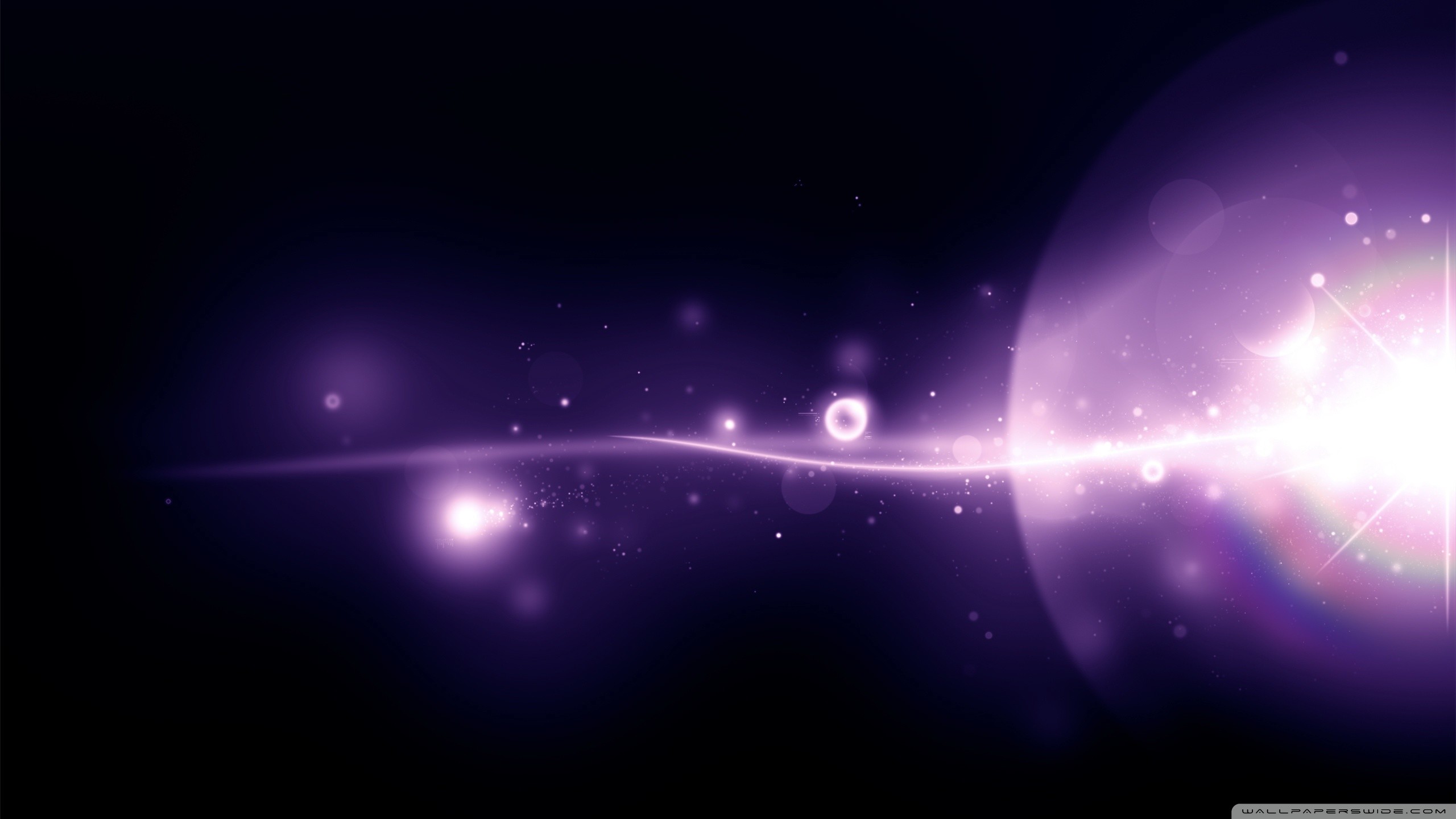 Luce viola, Bagliore, Astratto, Bokeh, Sfondo nero, 2K, wallpaper per PC