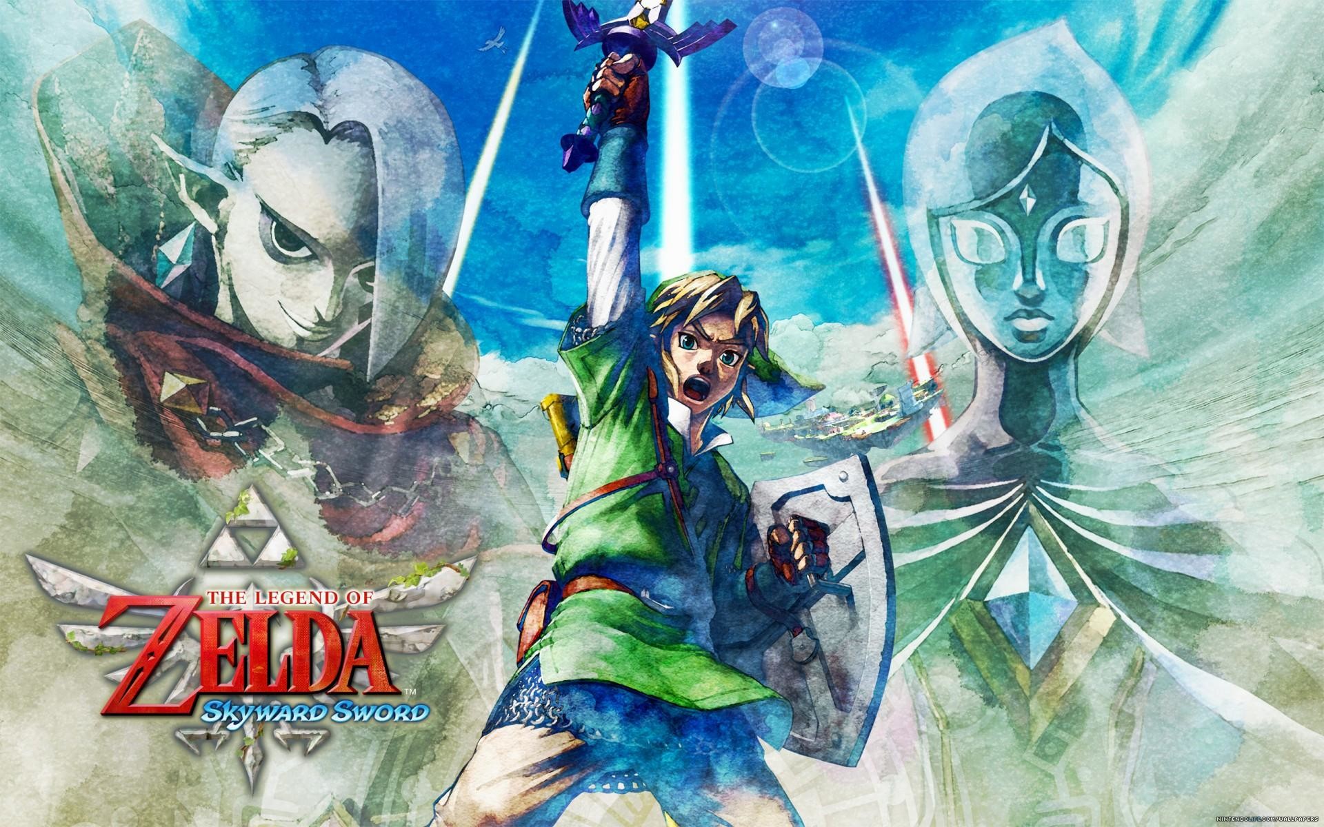 The Legend of Zelda: Skyward Sword, Link, Ghirahim, Fi, Logo, 1920x1200, immagine di sfondo