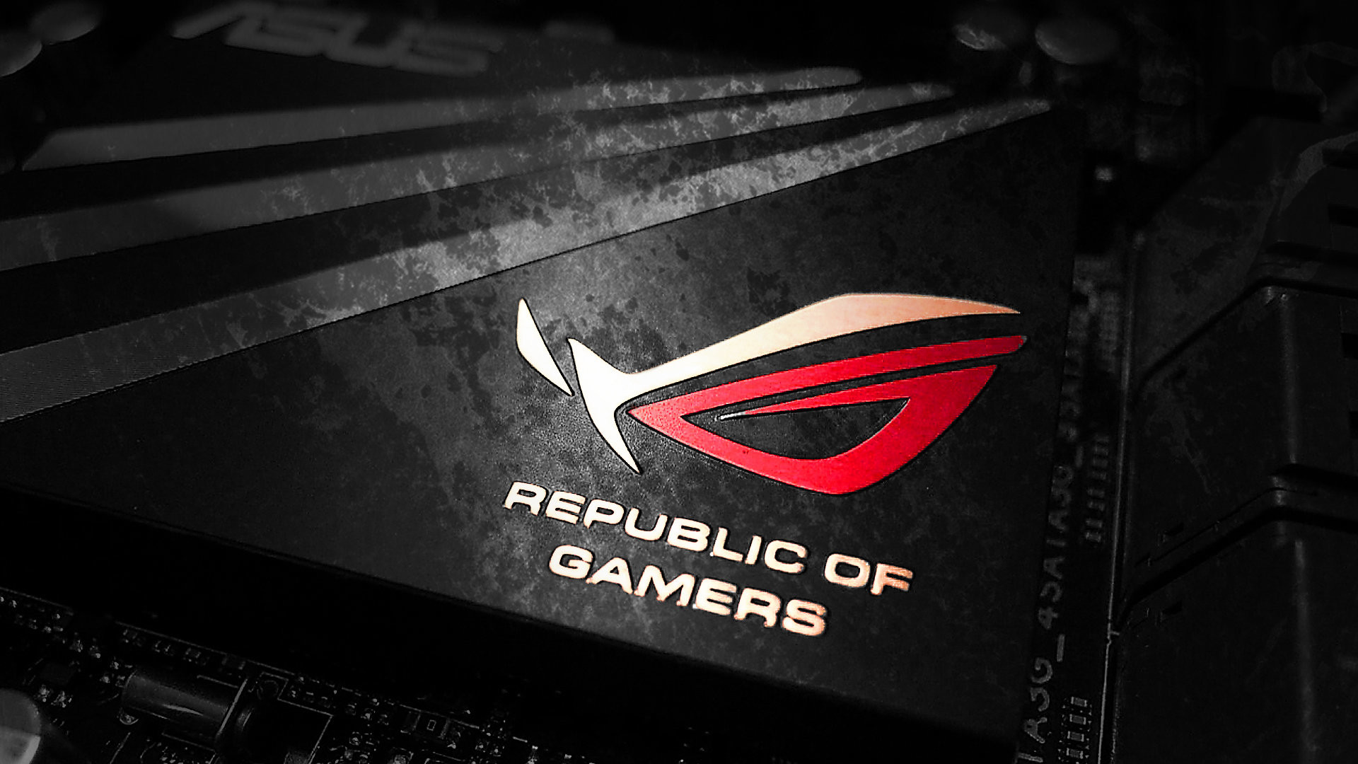 ASUS ROG, Republic of Gamers, Logo ROG, Metallo, Scheda madre, 16:9 Full HD, sfondo widescreen