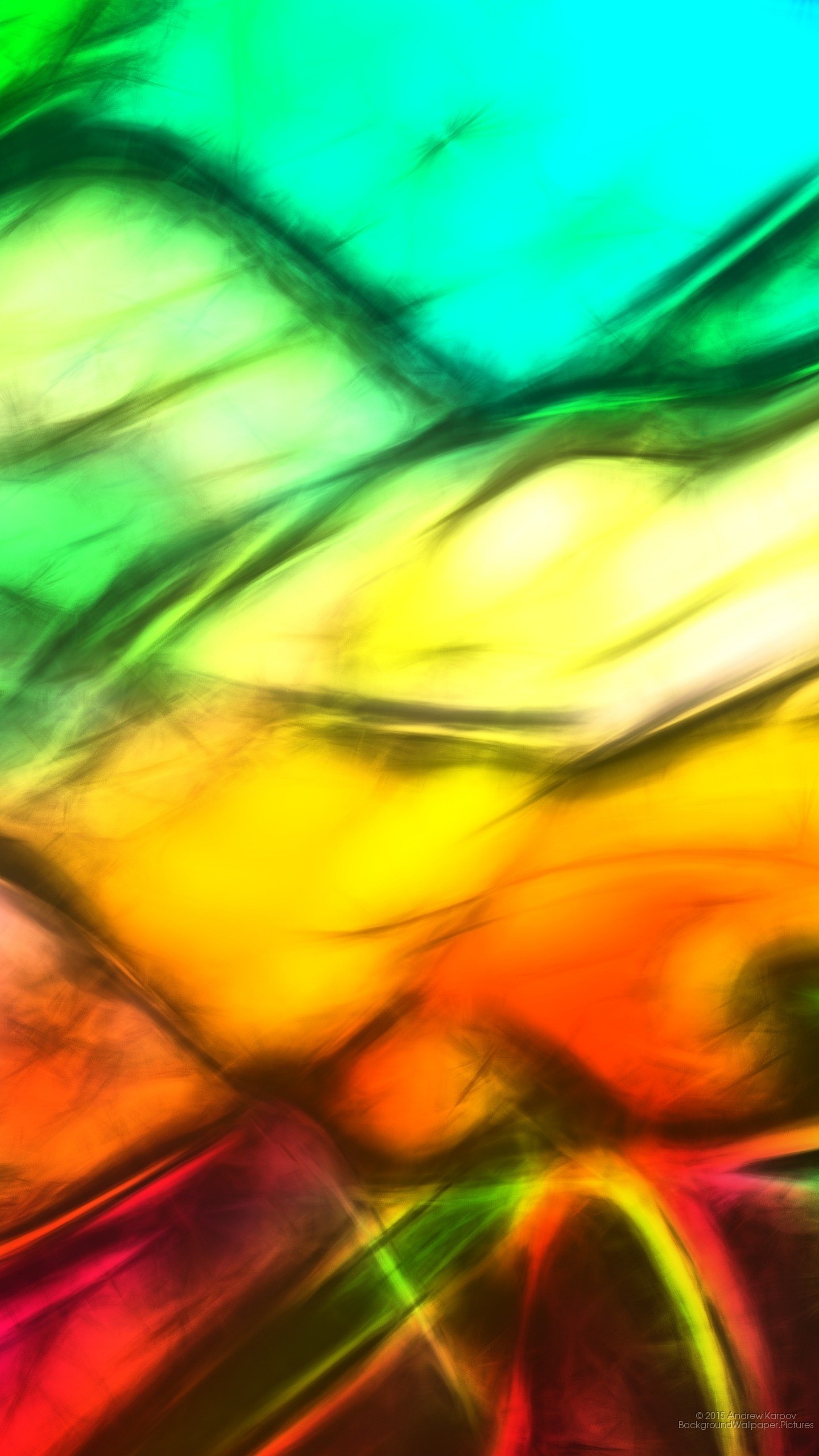 Astratto, Arte digitale, Giallo e verde, QHD+, sfondo per smartphone