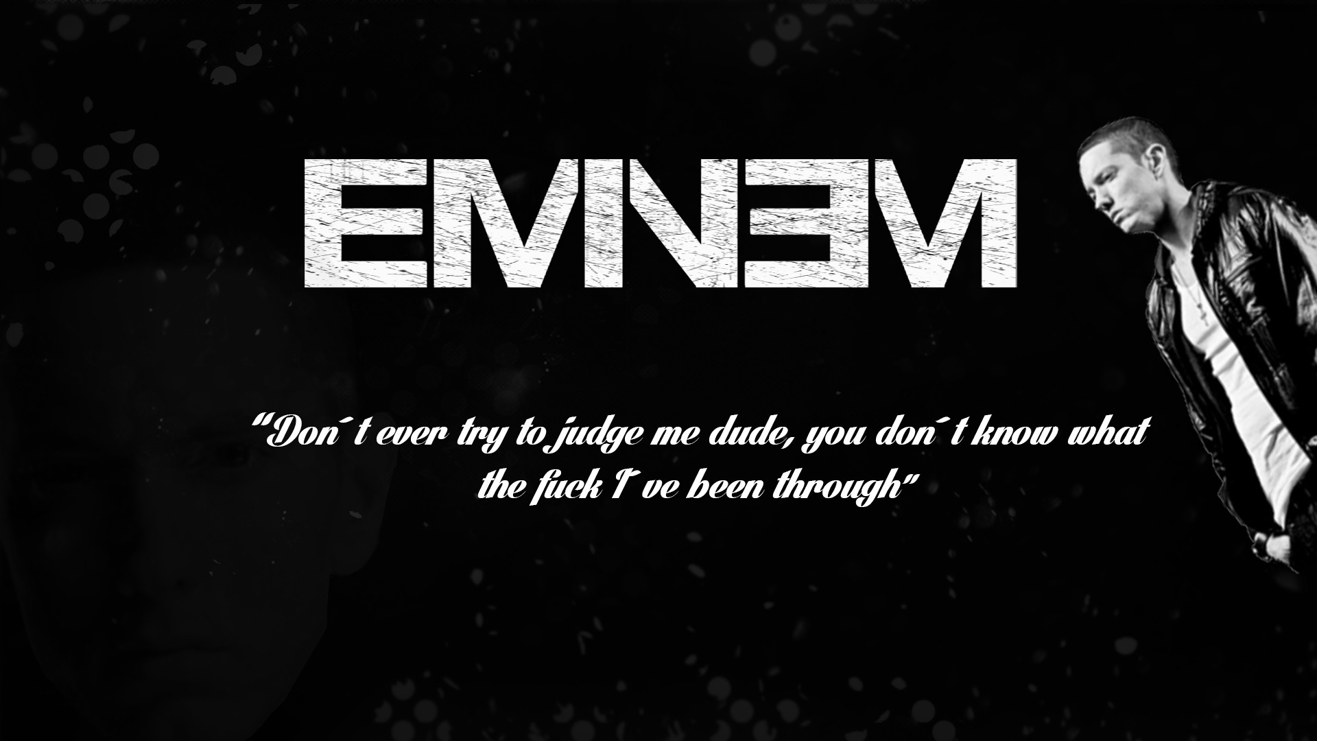 Eminem, Logo, Citazione, Sfondo nero, 1920x1080, wallpaper desktop