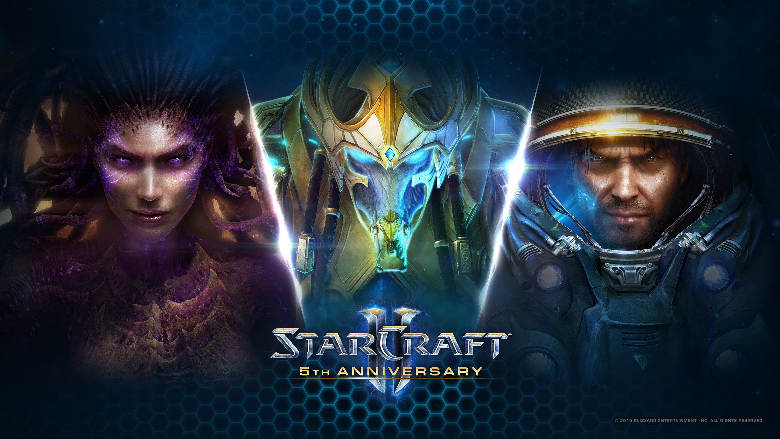 Sarah Kerrigan, Artanis, Jim Raynor, StarCraft II, Quinto anniversario, sfondo 2560x1440 per PC