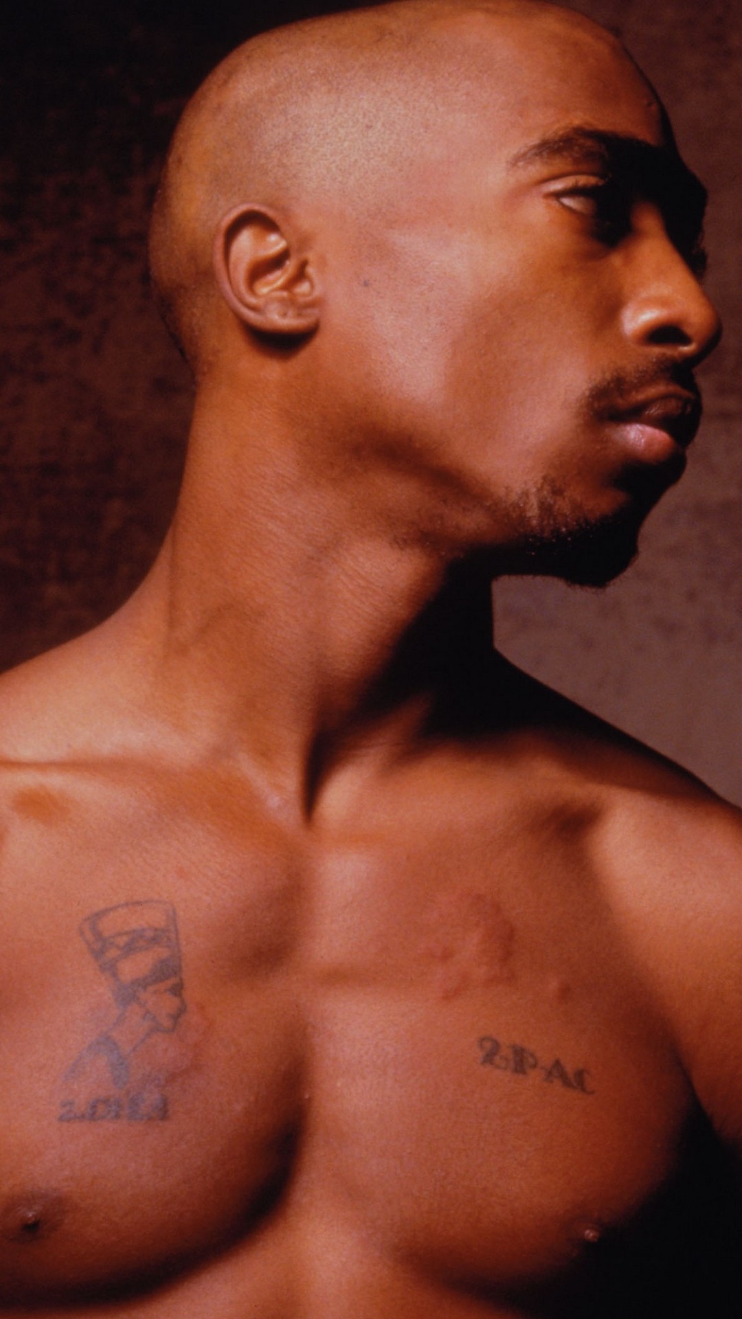 Tupac Shakur, Profilo, Tatuaggi, 1080x1920, schermata di blocco iPhone