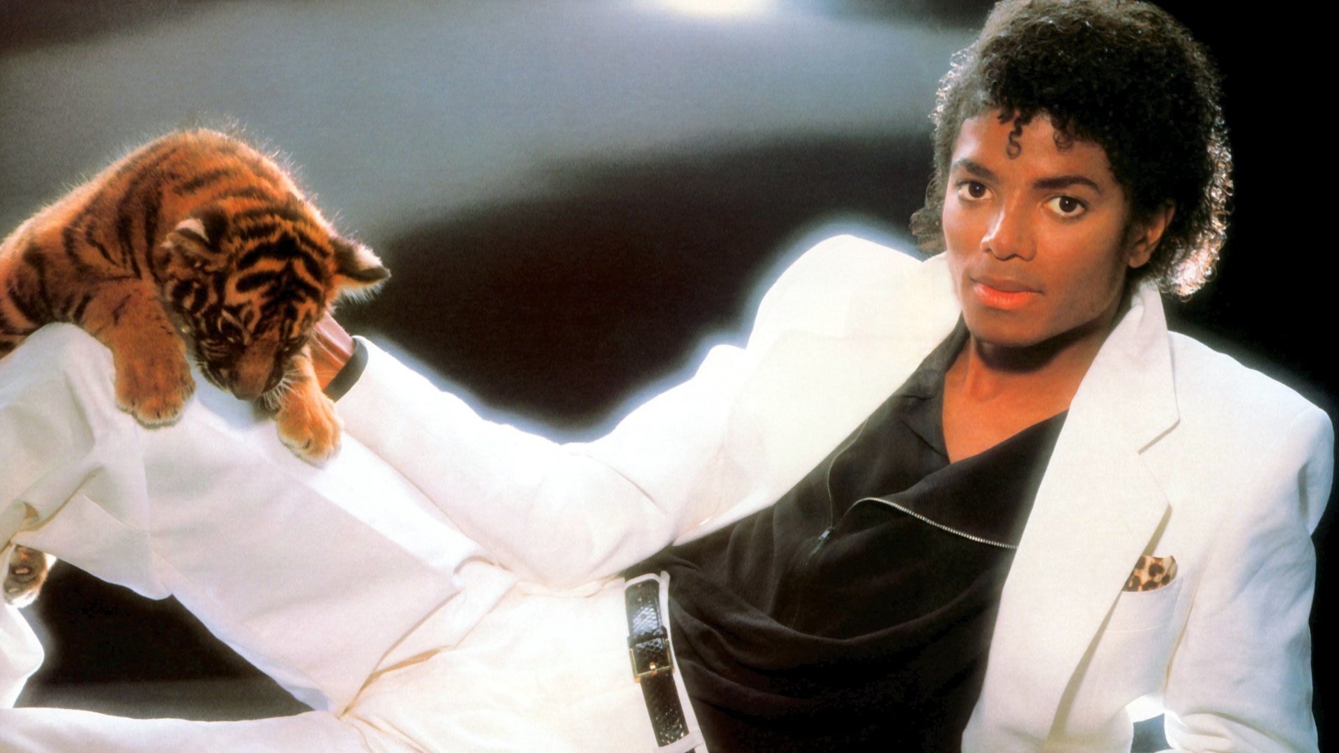 Michael Jackson, Thriller, Cucciolo di tigre, Abito bianco, 1920x1080, immagine di sfondo