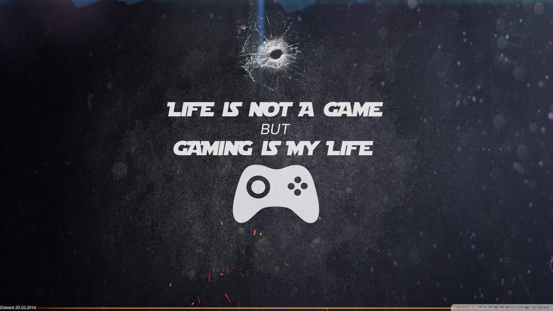 Citazione, Gaming, Controller, Foro di proiettile, 1920x1080, immagine di sfondo
