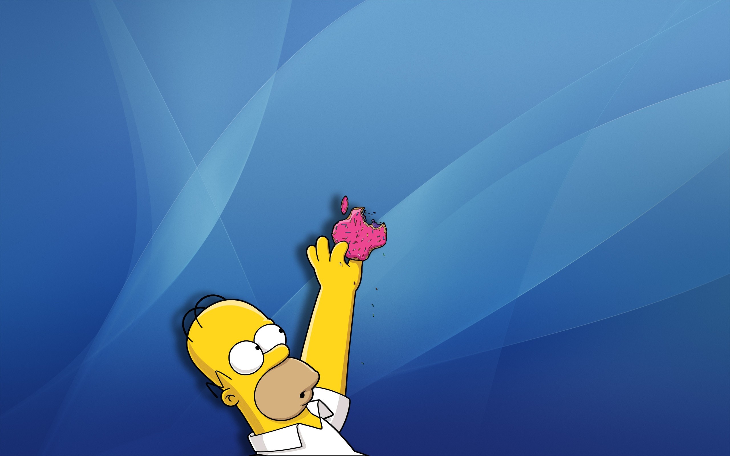 Homer Simpson, I Simpson, Logo Apple, Blu, 2K, sfondo Windows 11