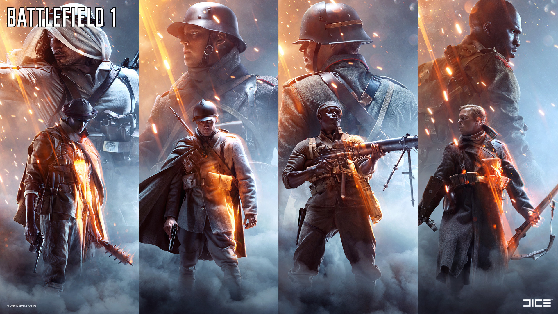 Battlefield 1, Soldati, Collage, Prima guerra mondiale, Full HD 1080p, sfondo desktop