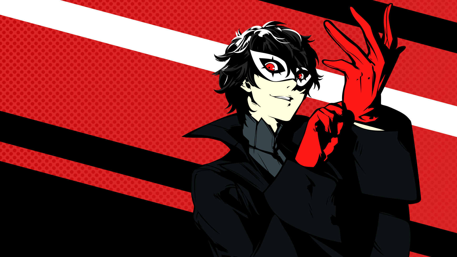 Joker, Persona 5, Guanto rosso, Strisce, Full HD, sfondo per PC e portatile