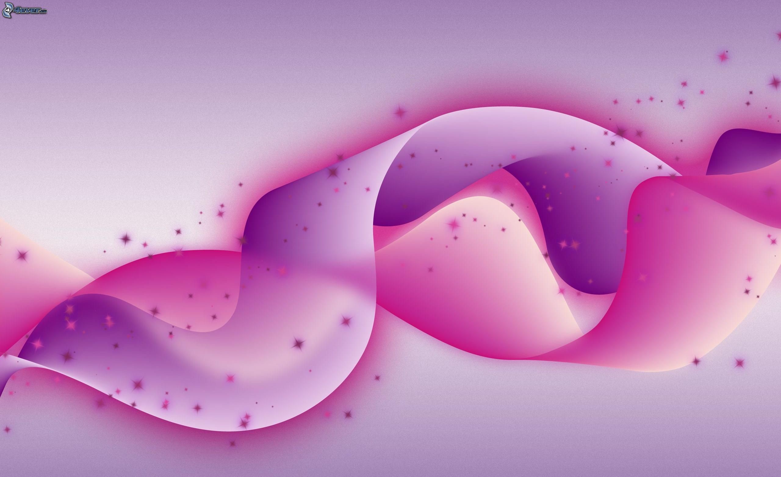 Onde astratte, Rosa, Viola, Brillantini, 2K, sfondo per PC e portatile
