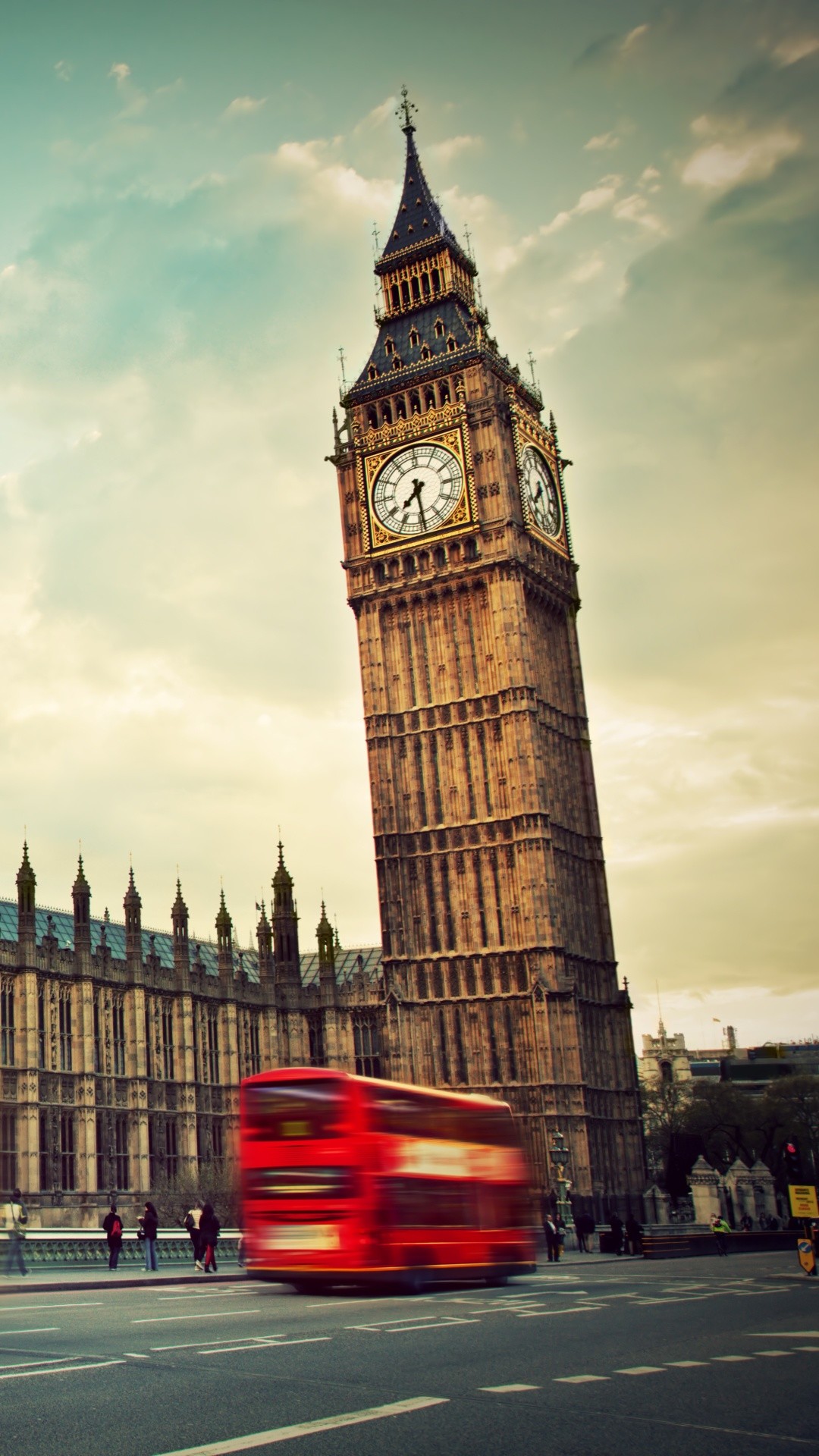 Big Ben, Londra, Autobus rosso, Regno Unito, sfondo iPhone