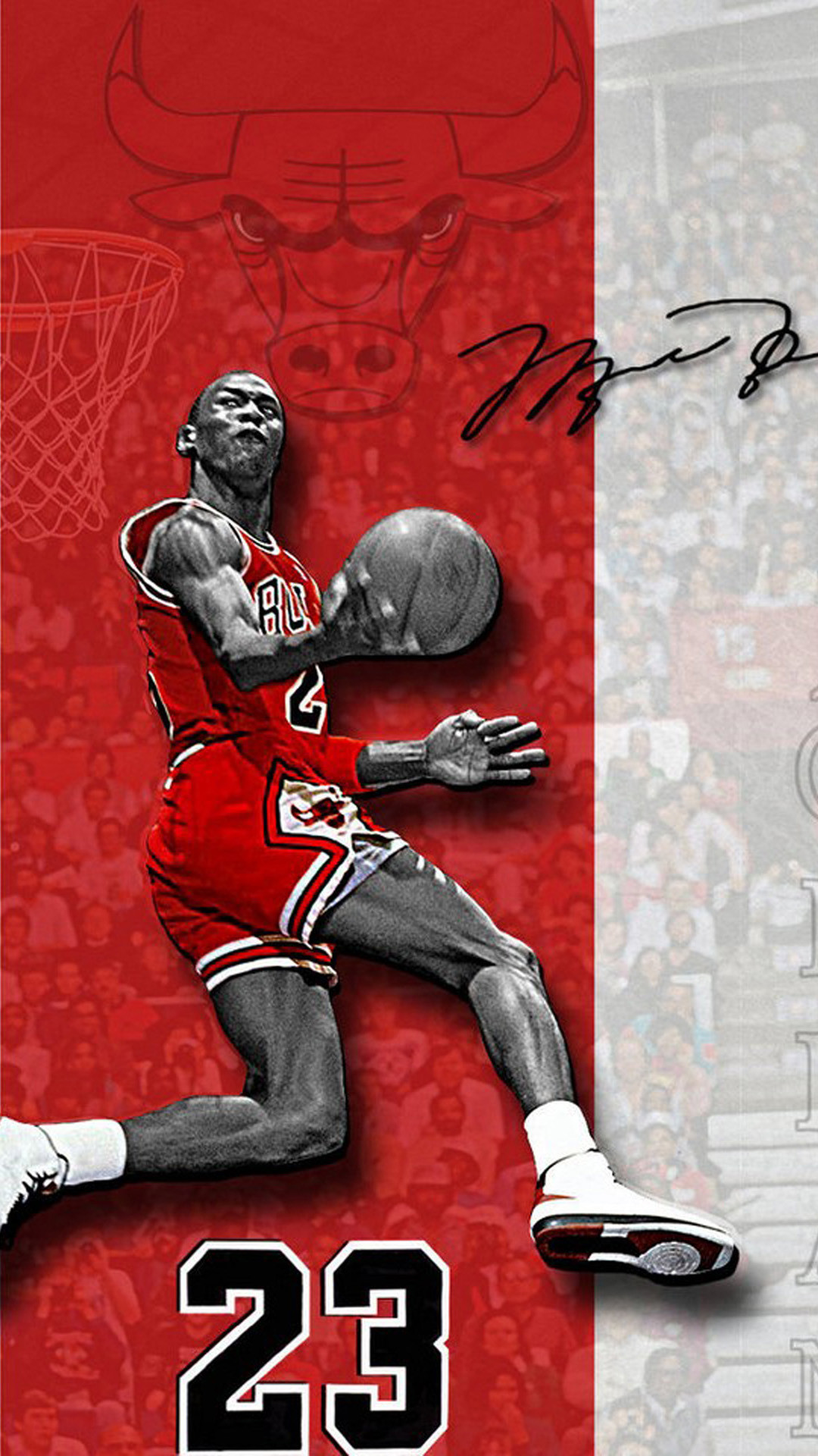 Michael Jordan, Chicago Bulls, Numero 23, Autografo, Full HD, sfondo per smartphone