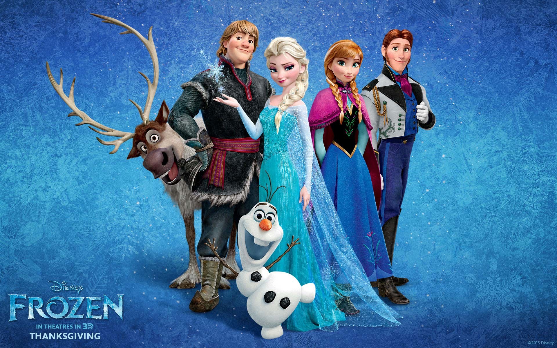 Frozen - Il regno di ghiaccio, Elsa, Anna, Olaf, Kristoff, Sven, sfondo Windows 11