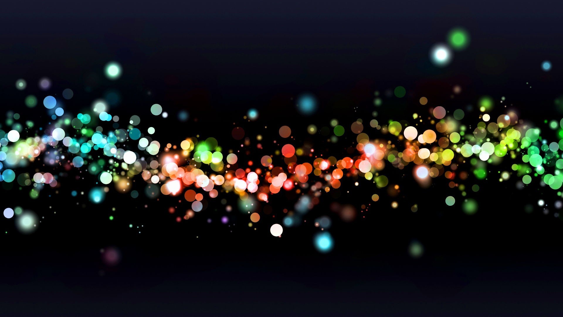 Bokeh, Luci colorate, Sfondo nero, Particelle, Full HD, wallpaper per PC