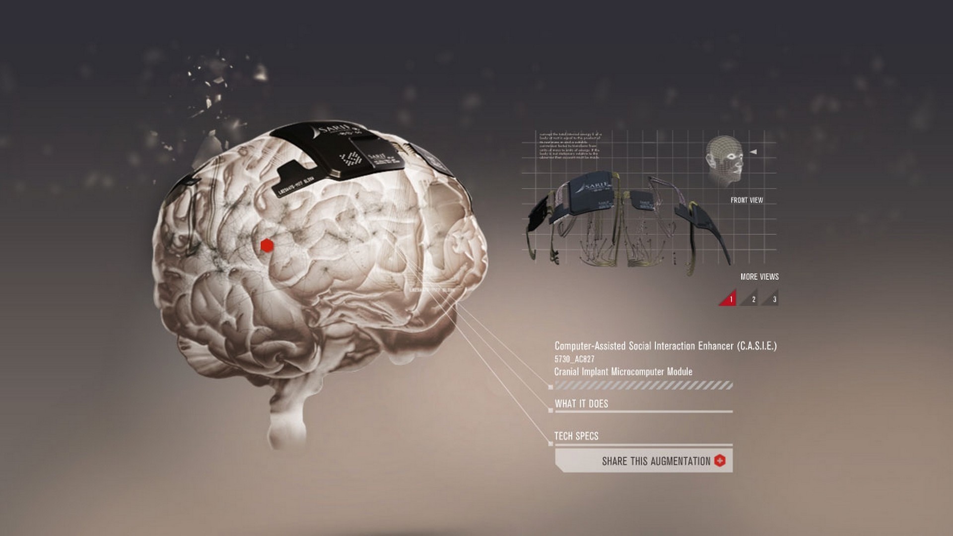 Cervello, Deus Ex, Impianto, Interfaccia, Rendering 3D, Full HD, sfondo per PC e portatile